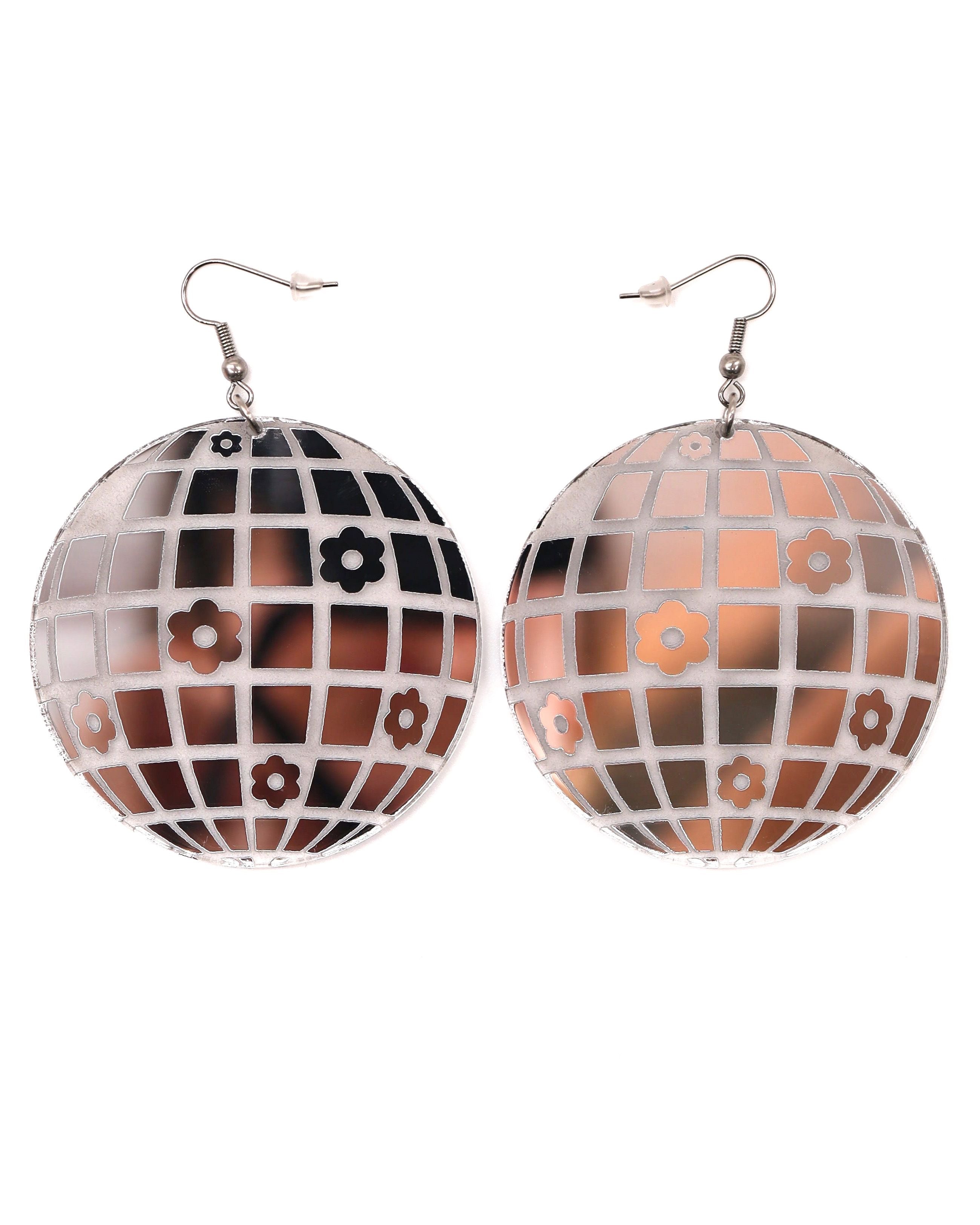 Daisy Disco Ball Earrings, Dangle Earrings, - One Stop Rave