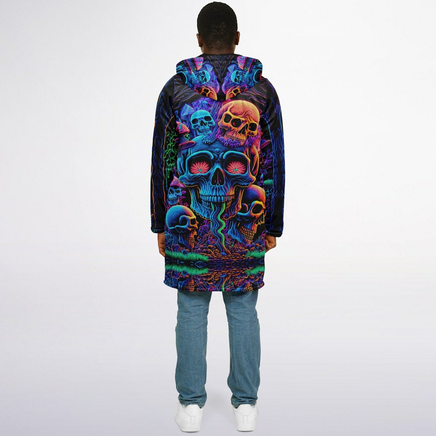 Psychedelic Skull Sanctuary Zipper Plush Cloak