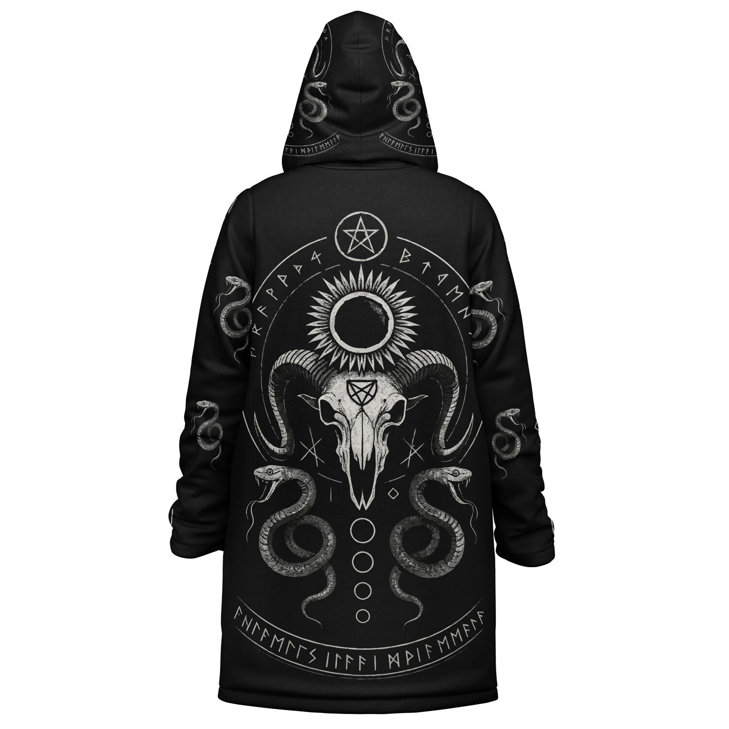 Midnight Serpent Zipper Plush Cloak