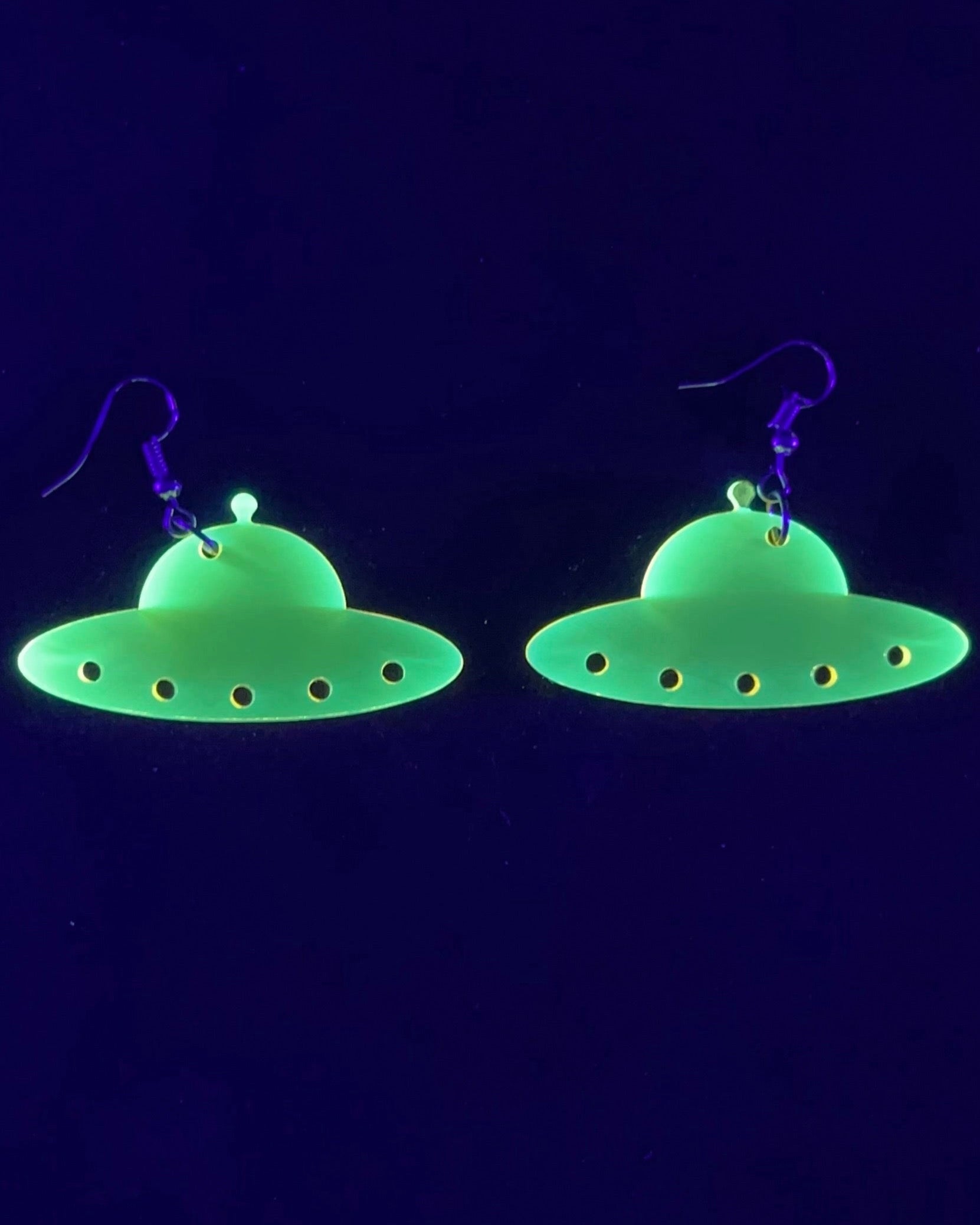UFO  Earrings, Dangle Earrings, - One Stop Rave