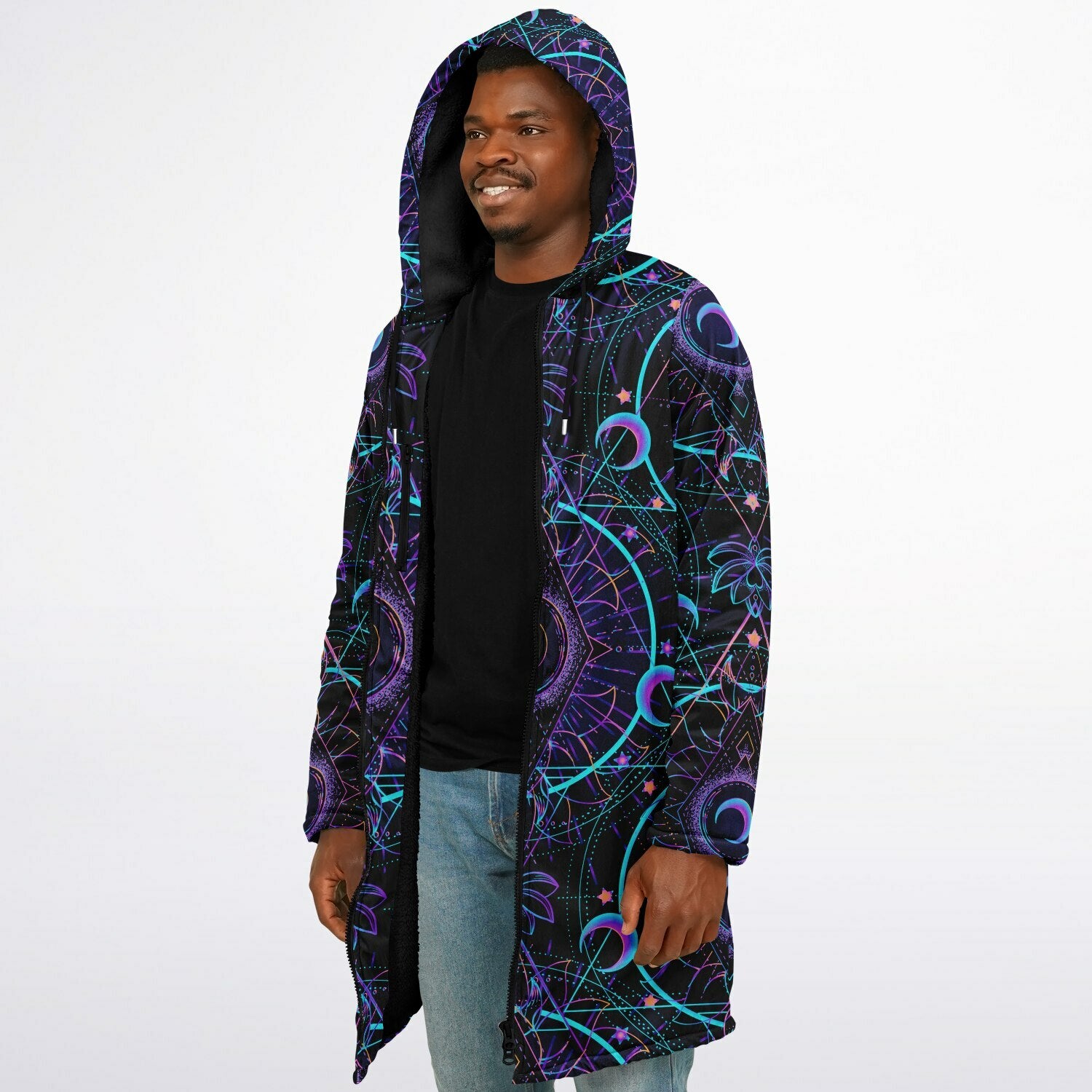 Mushroom Astrology Zipper Plush Cloak