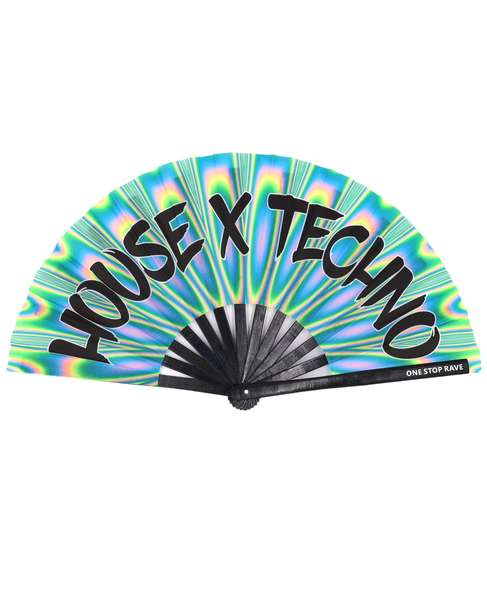 House X Techno Hand Fan, Festival Fans 13.5", - One Stop Rave