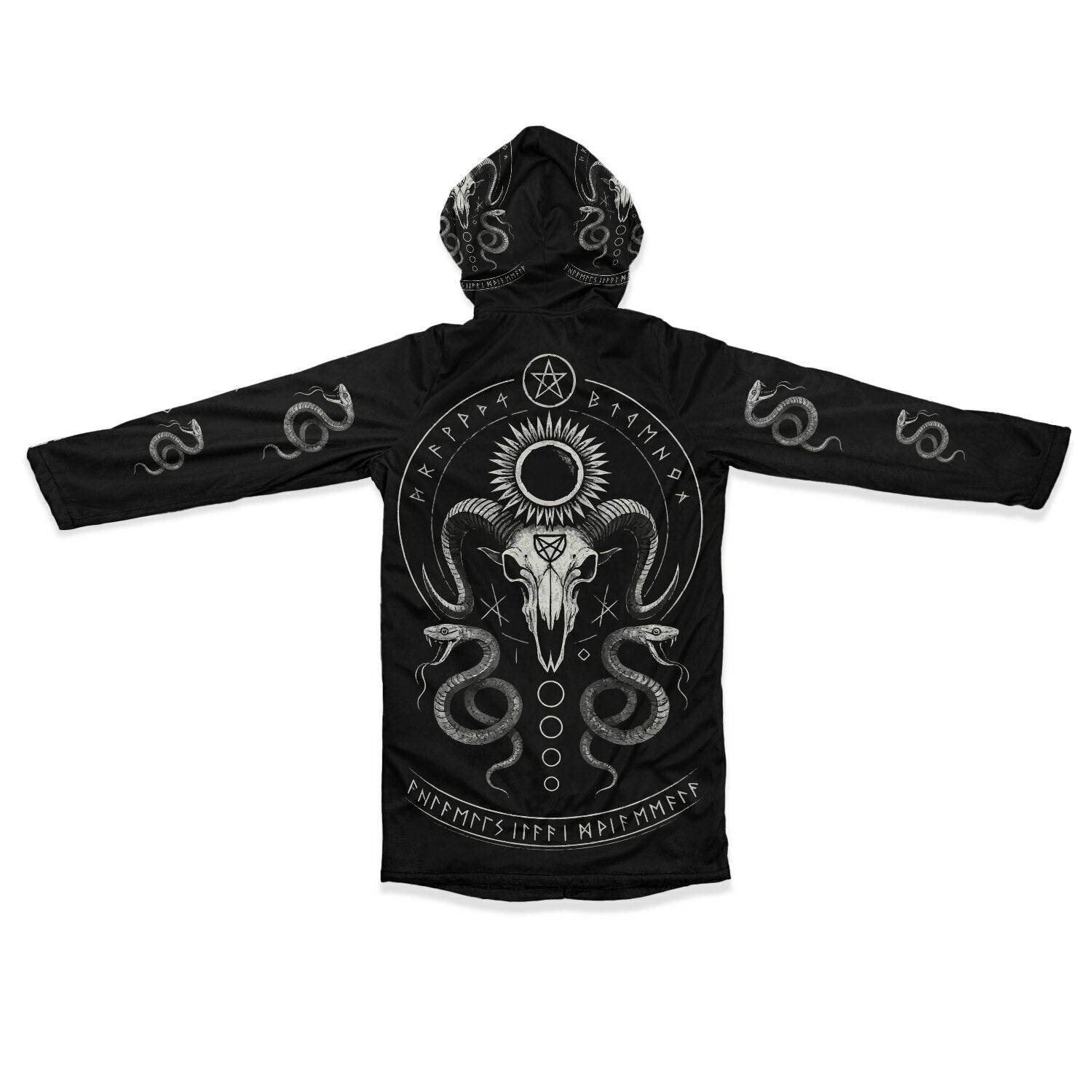 Midnight Serpent Zipper Plush Cloak