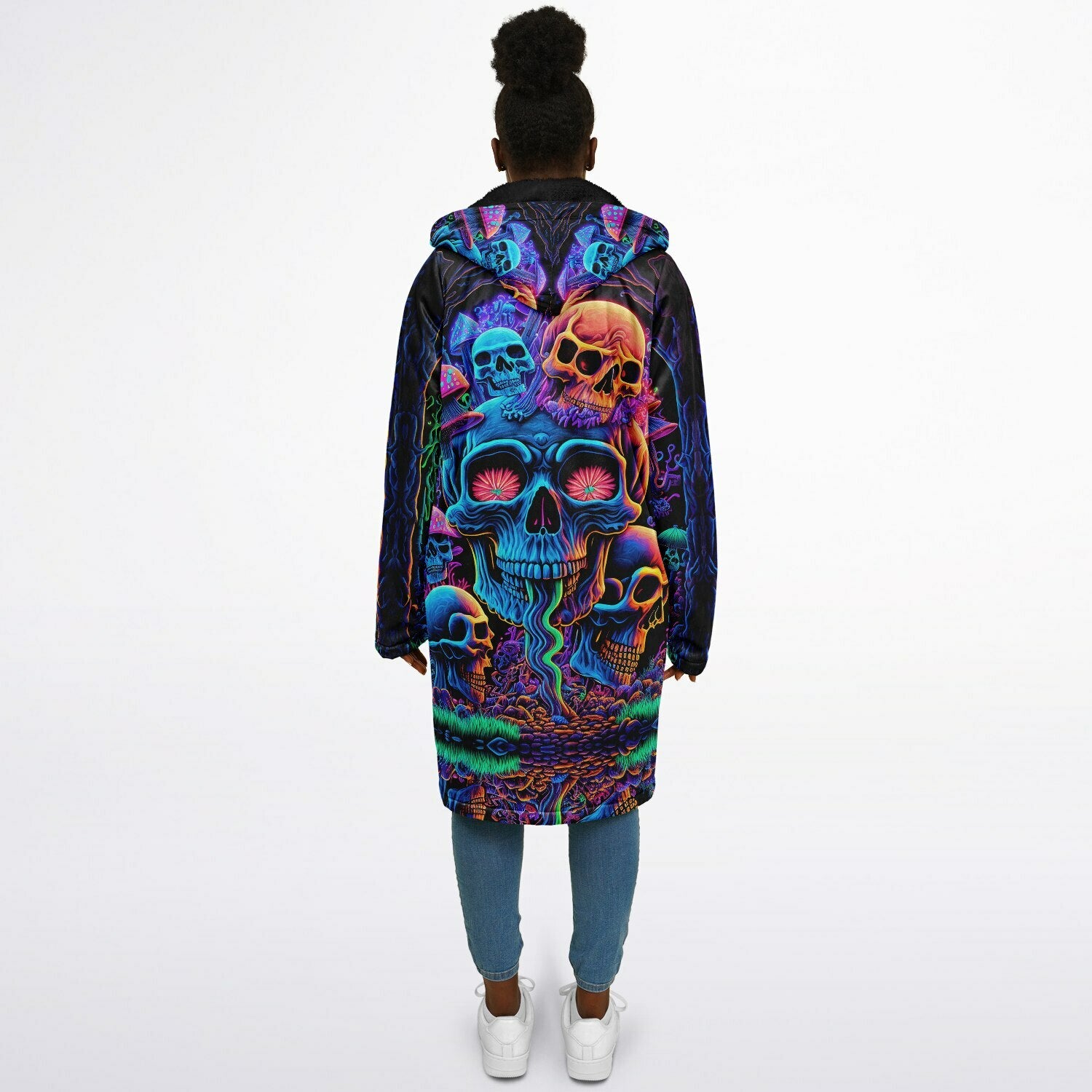 Psychedelic Skull Sanctuary Zipper Plush Cloak