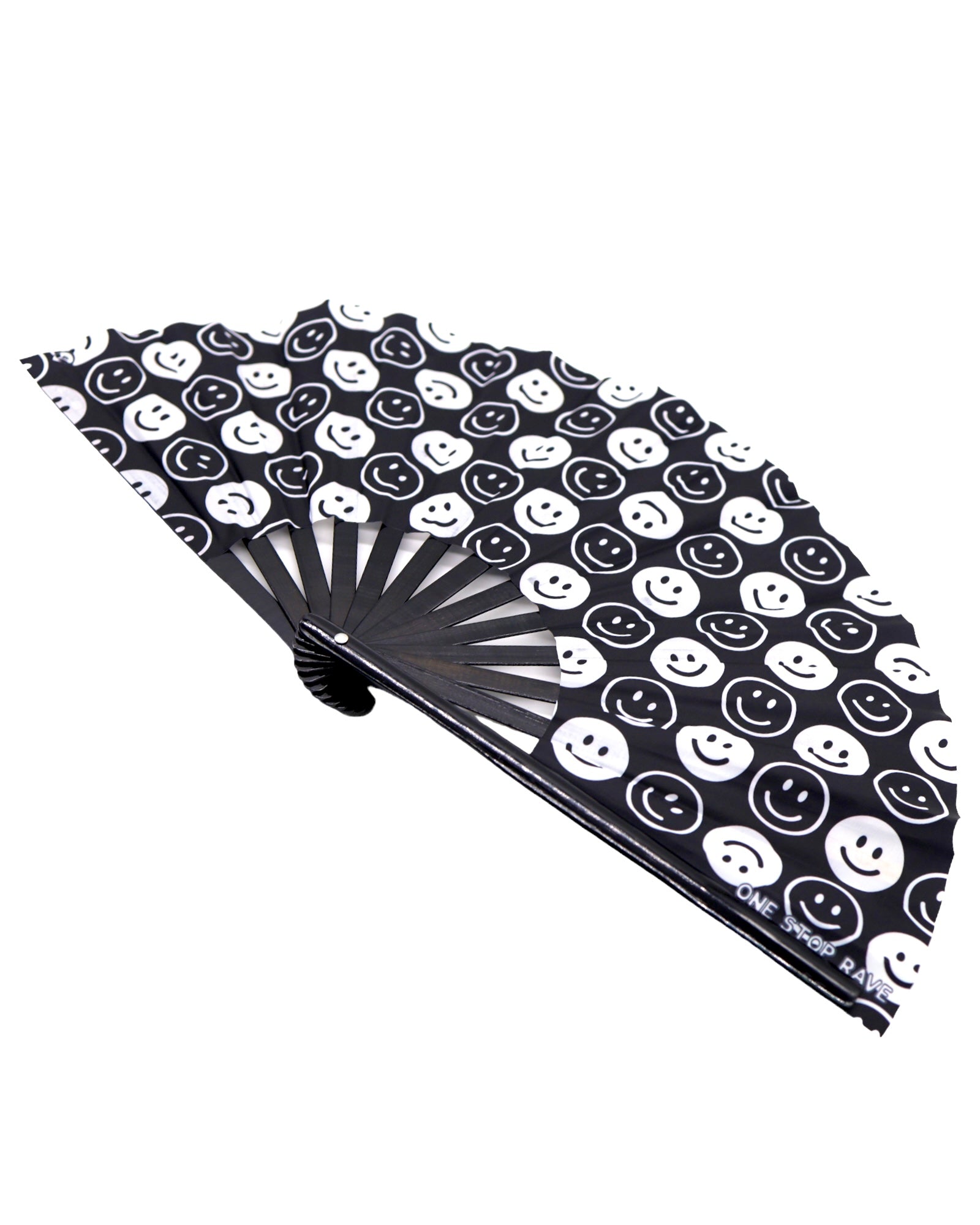 All Smiles hand fan angled view UV-Reactive