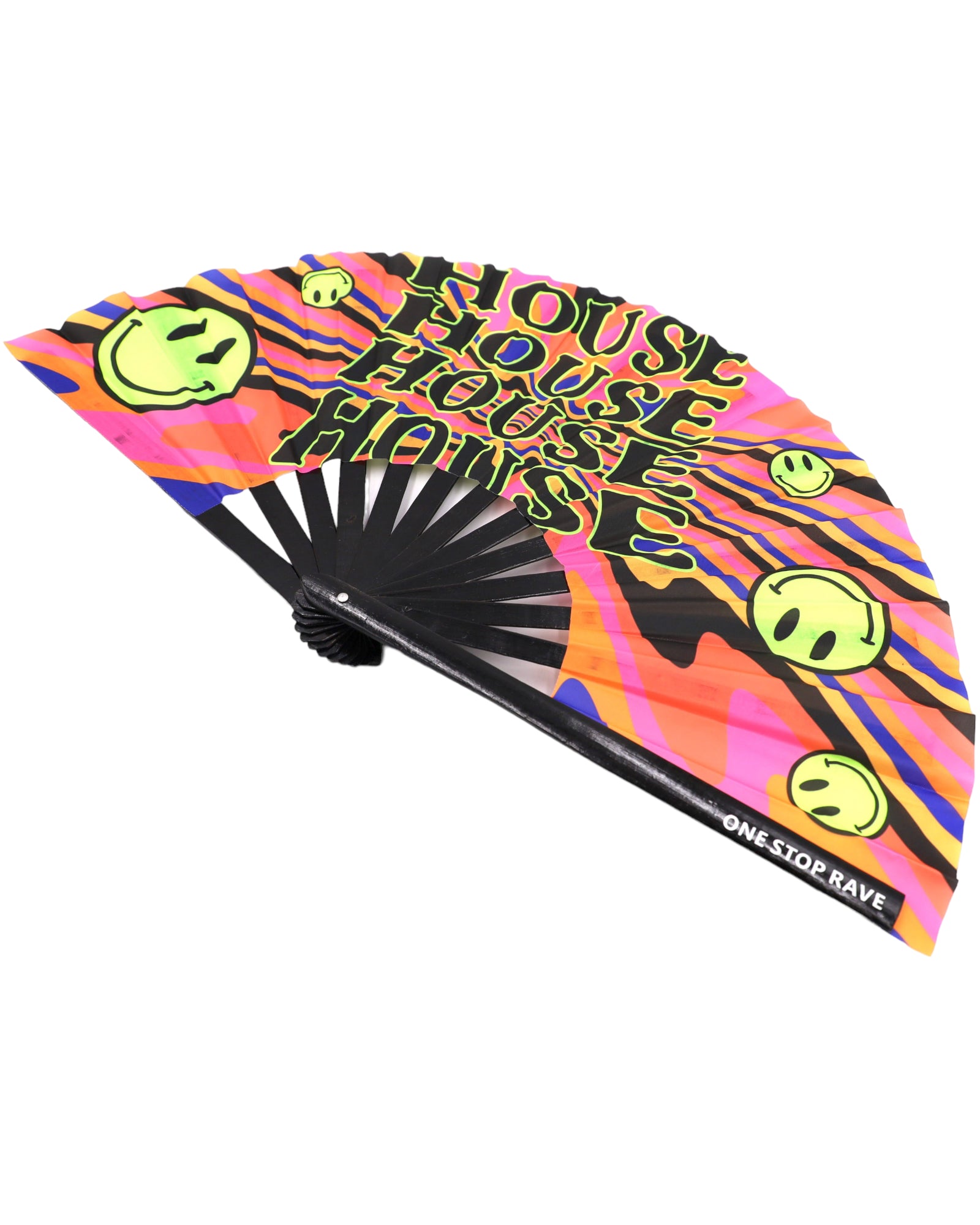 House Head hand fan angled view retro house music design