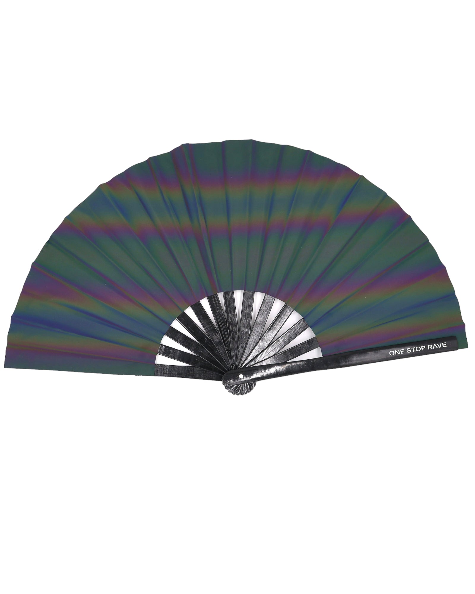 Flash Reflective Hand Fan, Festival Fans 13.5", - One Stop Rave