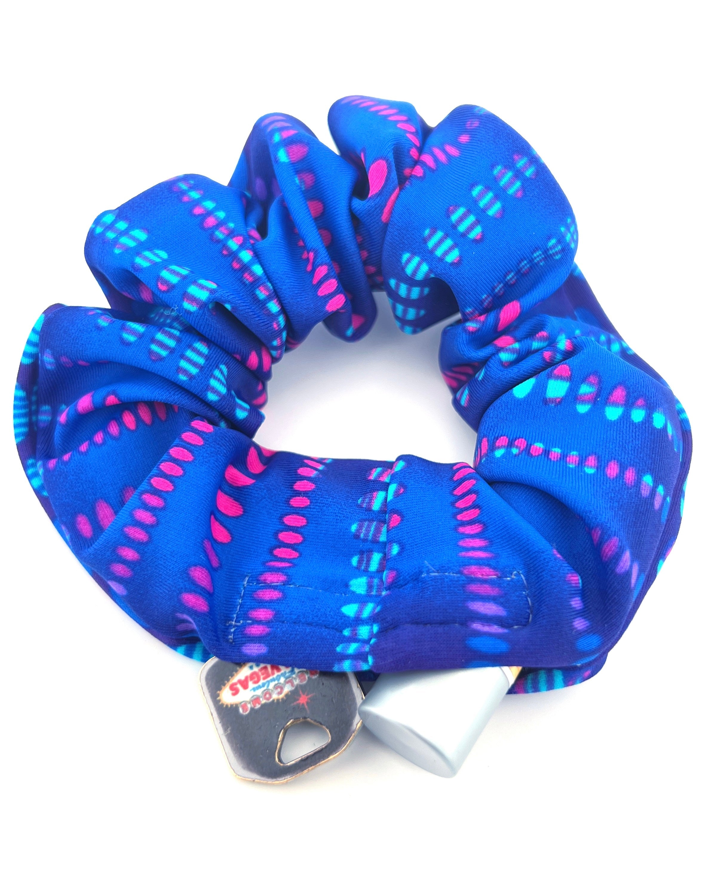 Bass Frequency Hair Scrunchie with hidden pocket.