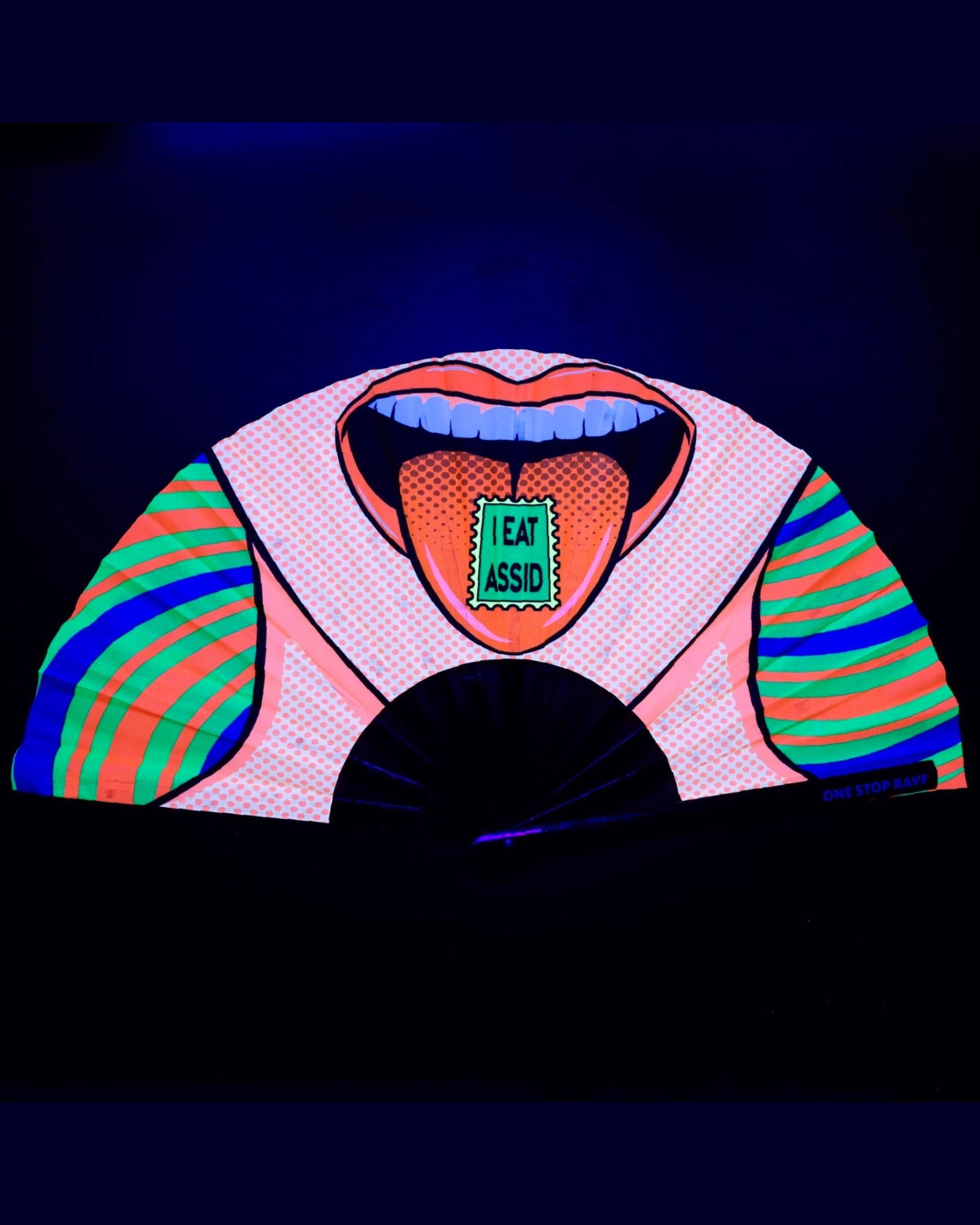 I Eat Assid Hand Fan, Festival Fans 13.5", - One Stop Rave