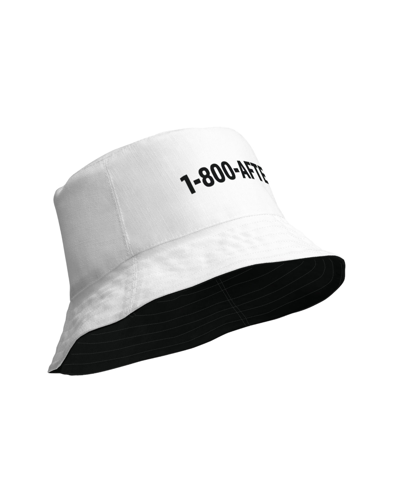 Bottom view of 1-800-Afters Reversible Bucket Hat White Side