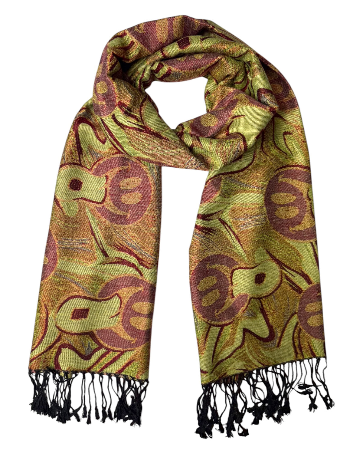 Burgundy & Silver Reversible Tripped Out Pashmina
