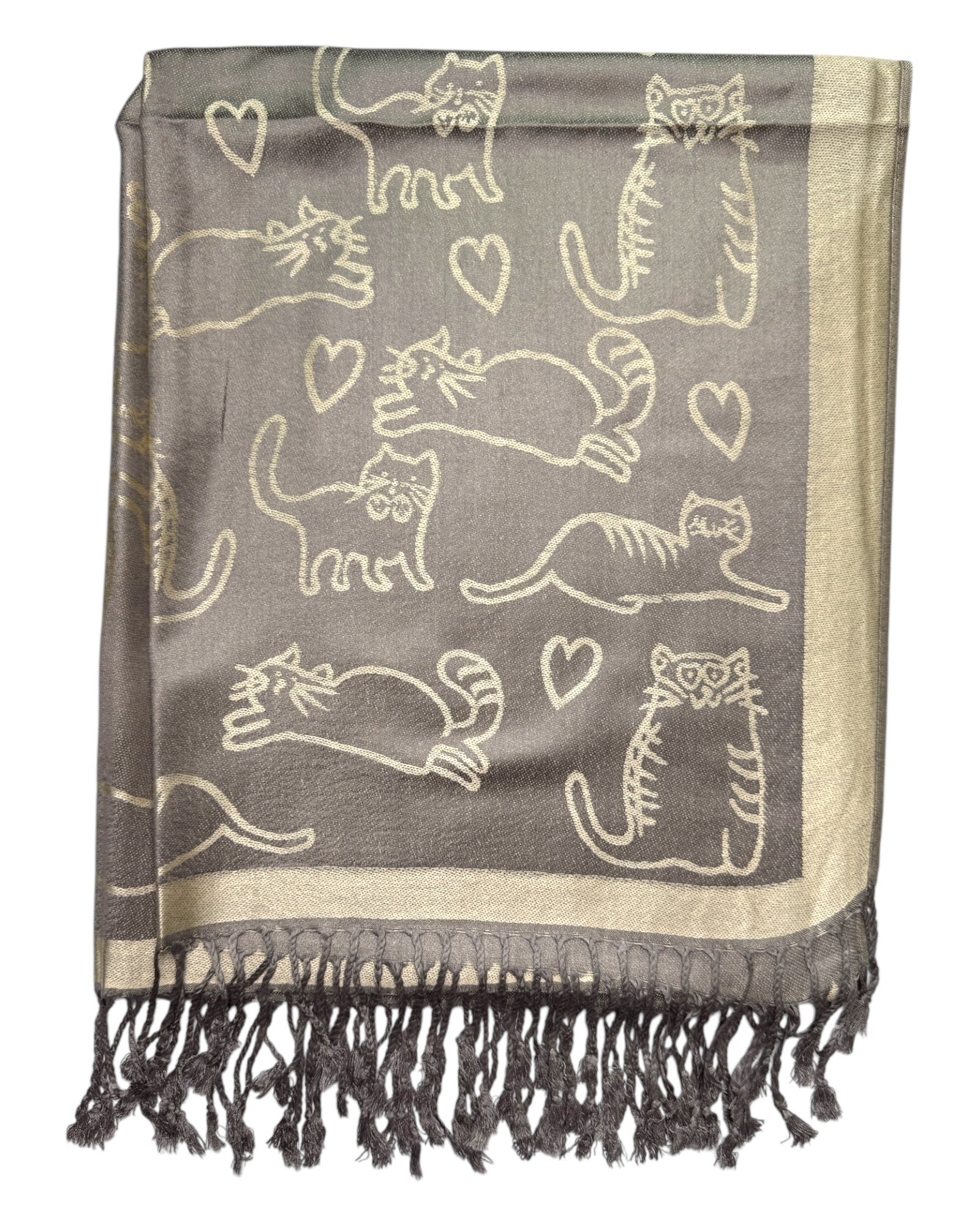 Champagne Reversible Cat Rave Pashmina