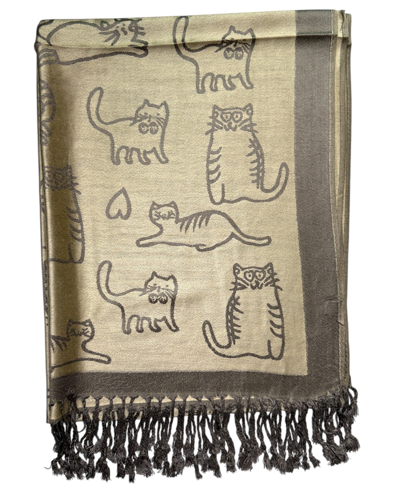 Champagne Reversible Cat Rave Pashmina
