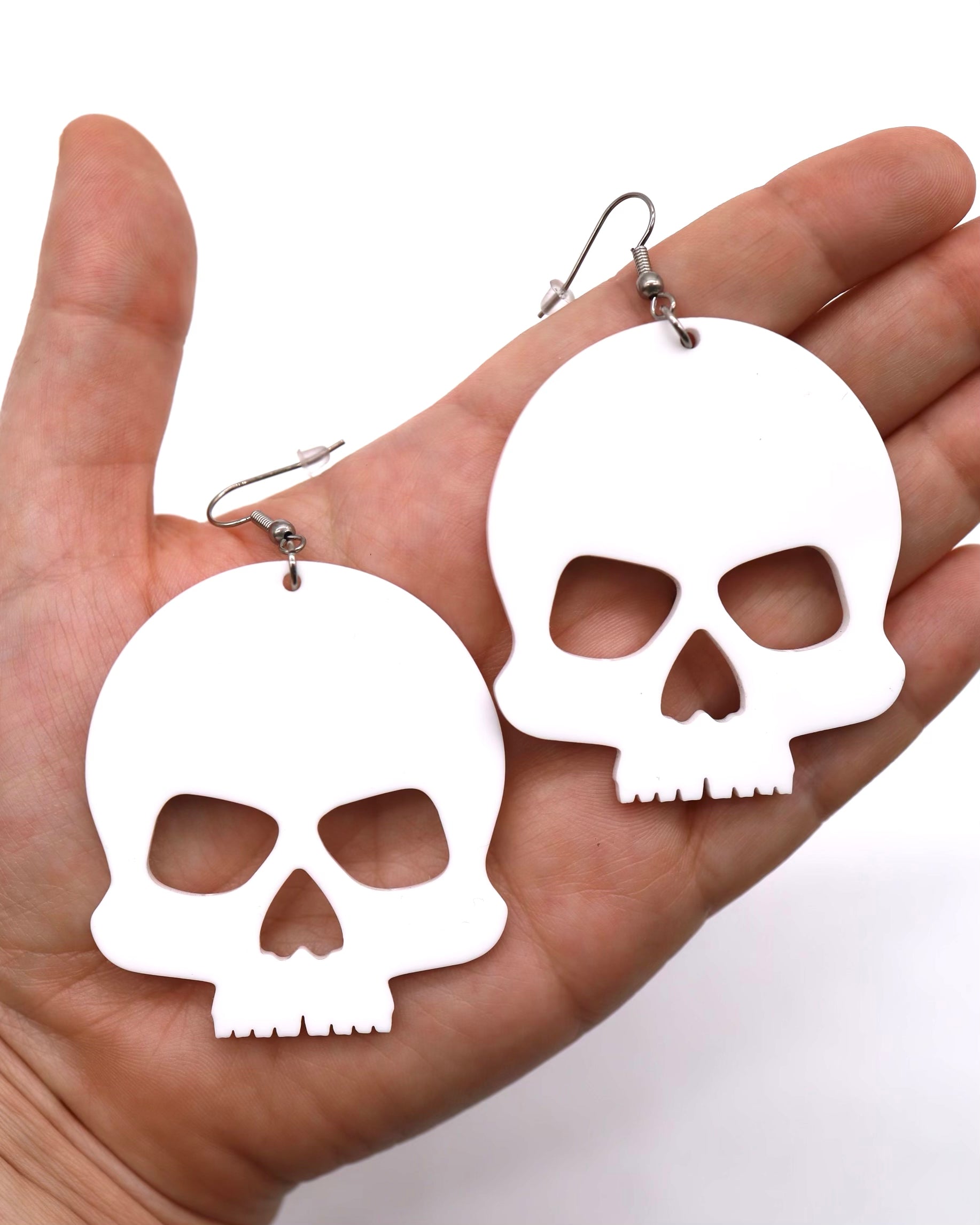 Skull Earrings, Dangle Earrings, - One Stop Rave