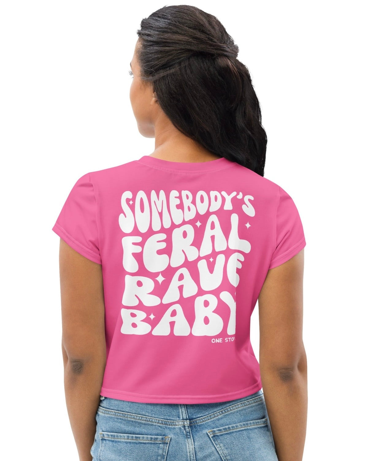 Somebody's Feral Rave Baby Crop Tee
