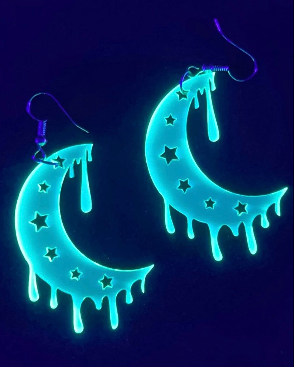 Moon Melt Earrings, Dangle Earrings, - One Stop Rave