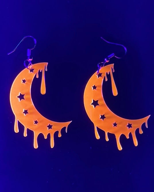 Moon Melt Earrings, Dangle Earrings, - One Stop Rave
