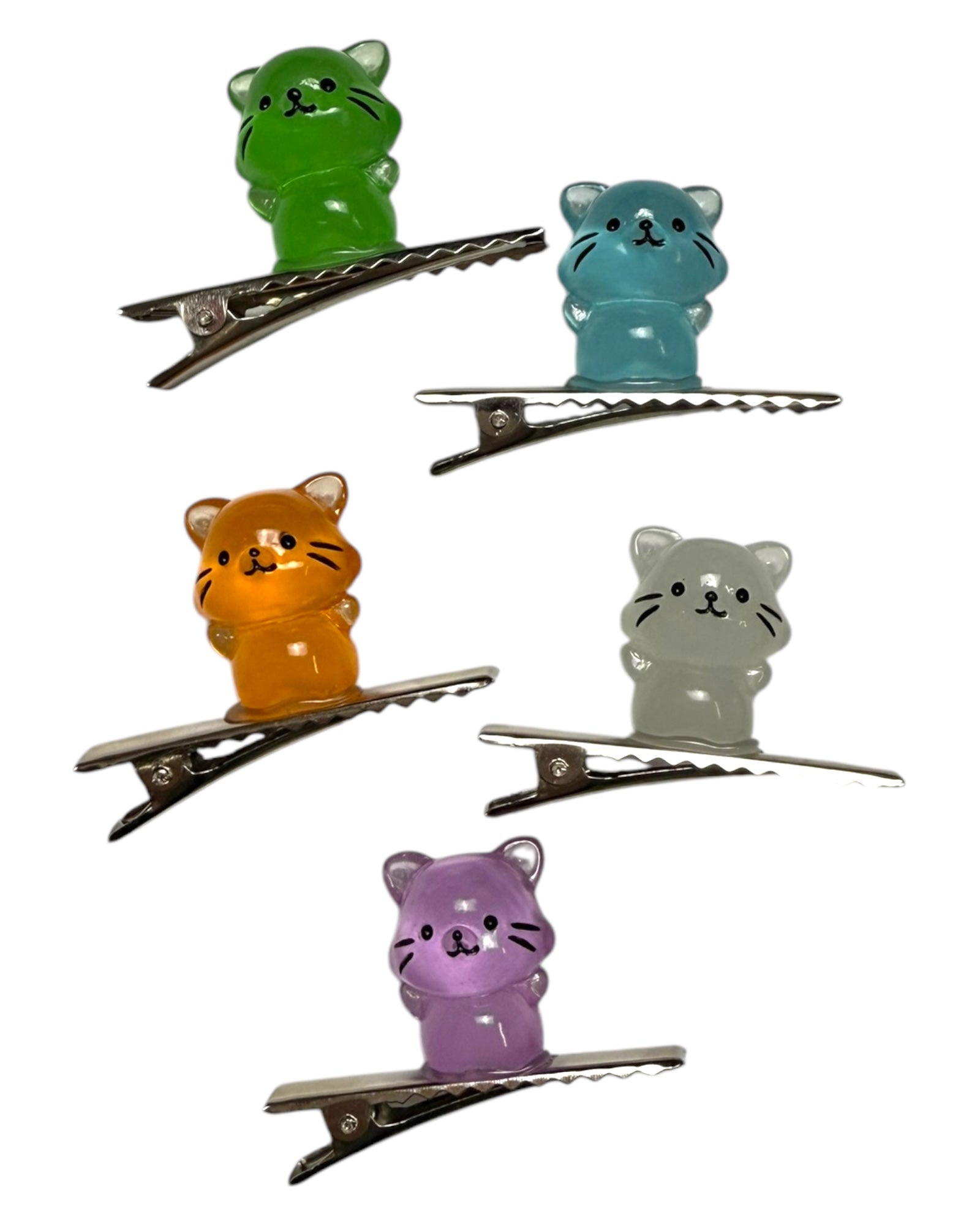 Glow In The Dark Cat Clips 5-PC Set