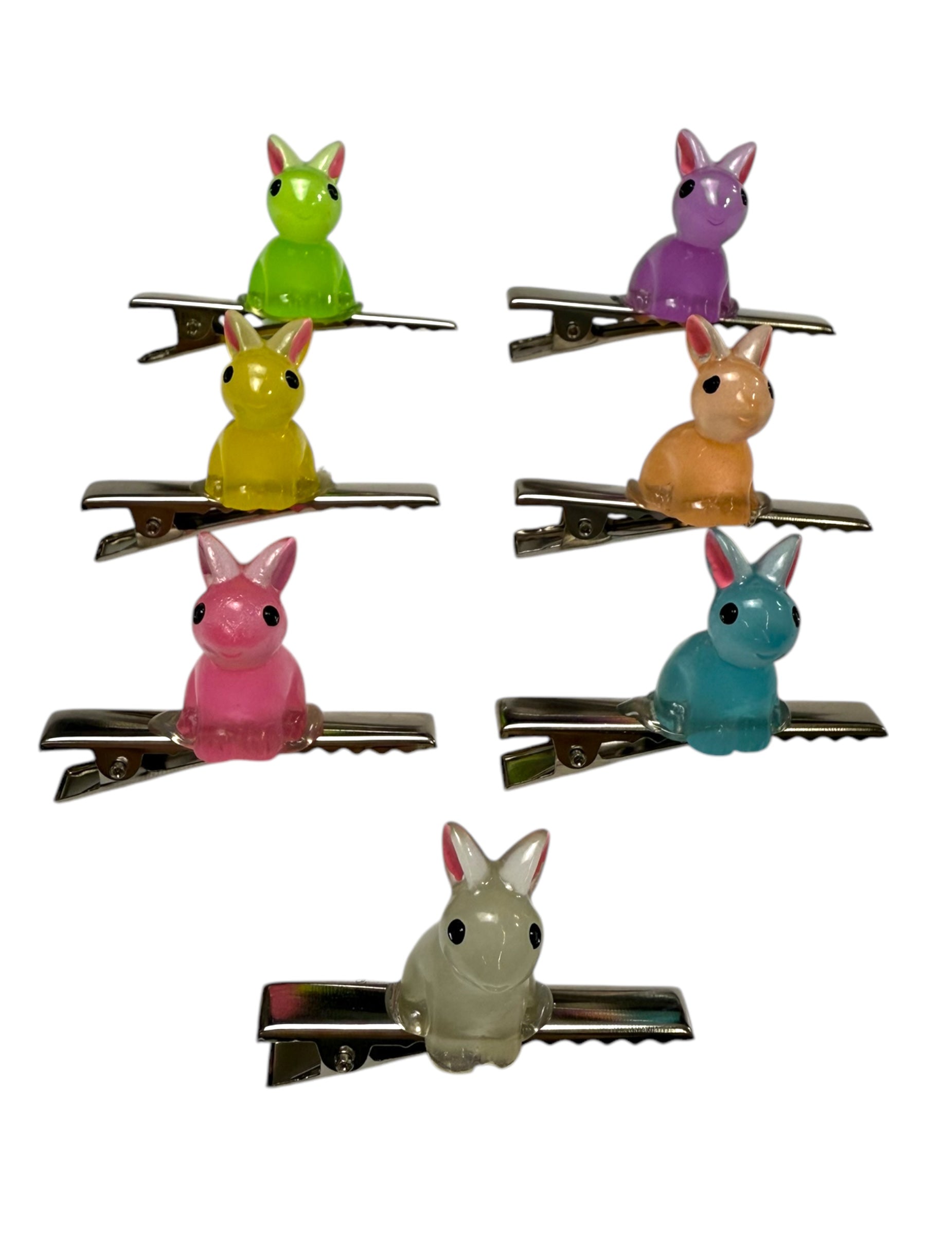 Glow In The Dark Rabbit Clips 7-PC Set
