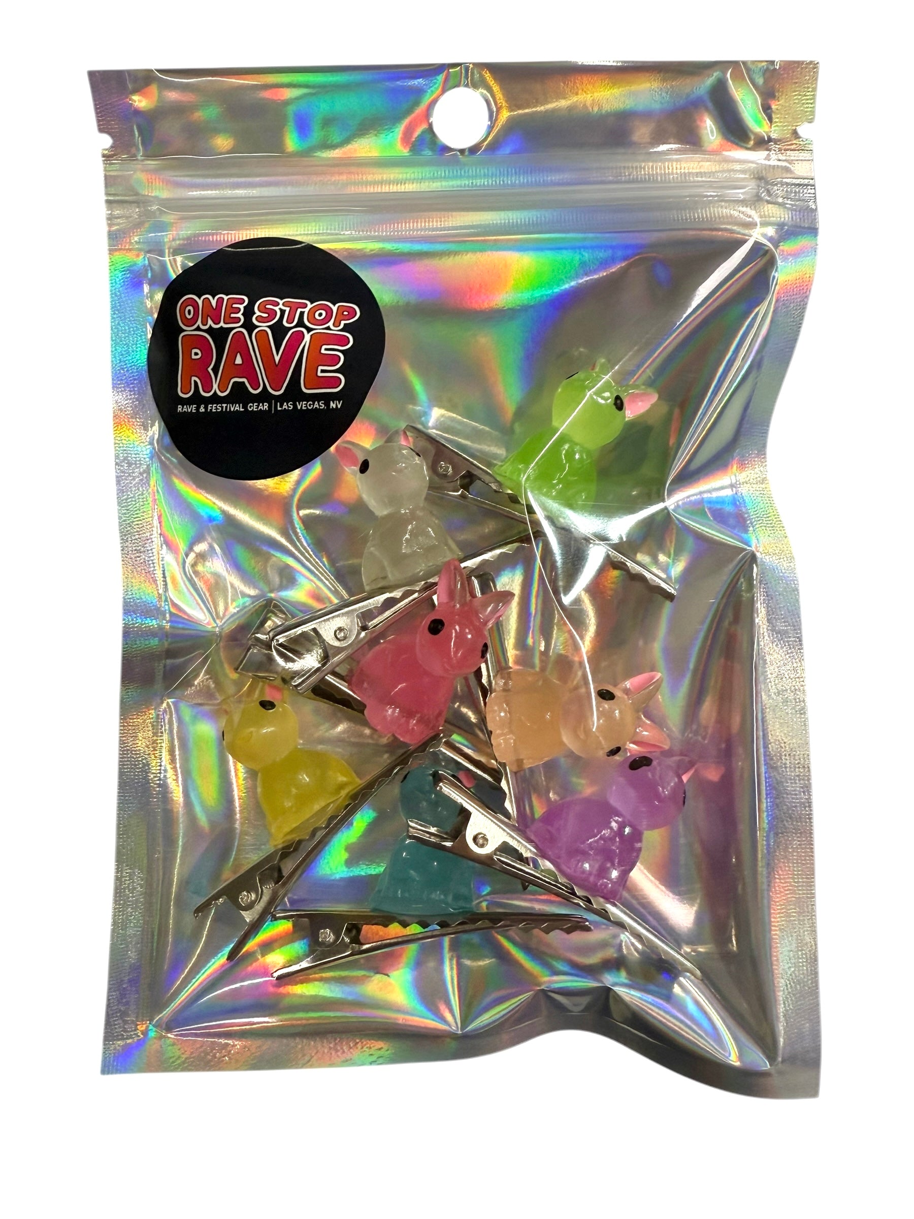 Glow In The Dark Rabbit Clips 7-PC Set