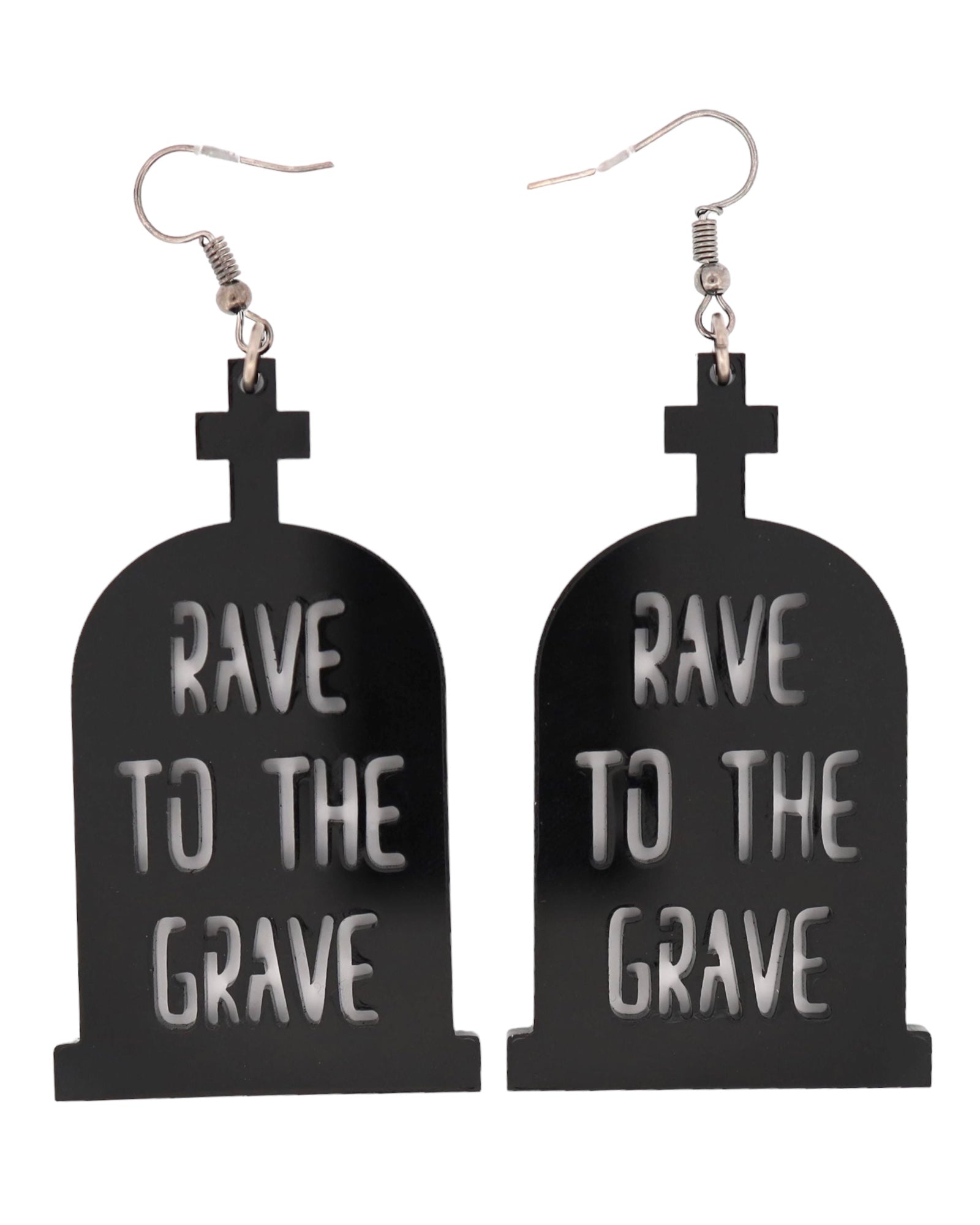 Rave To The Grave Earrings, Dangle Earrings, - One Stop Rave