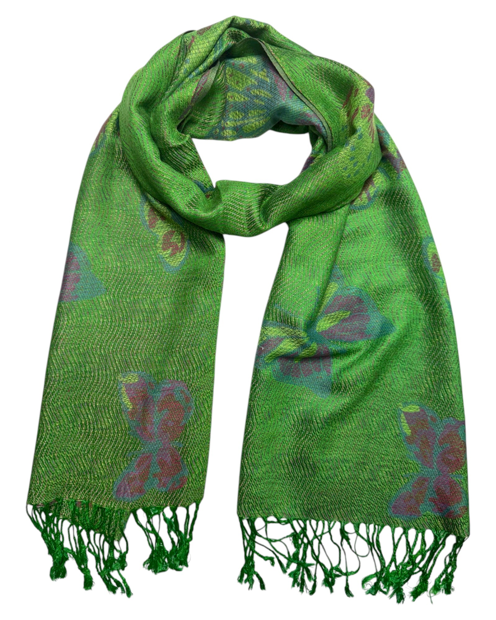 Green Butterfly Flutter Rave Pashmina