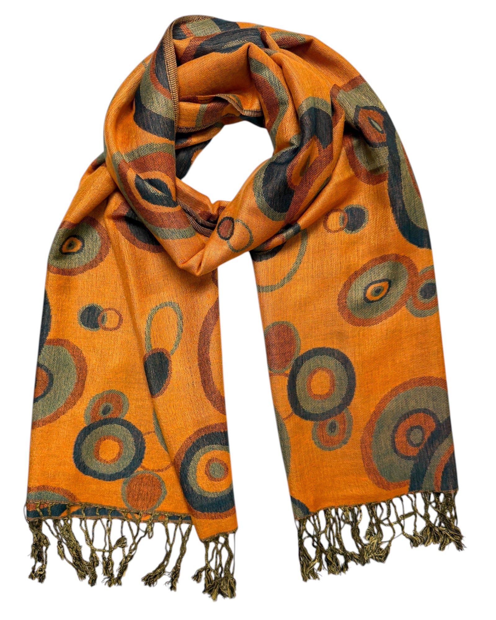 Blue & Orange Swirl Reversible Rave Pashmina