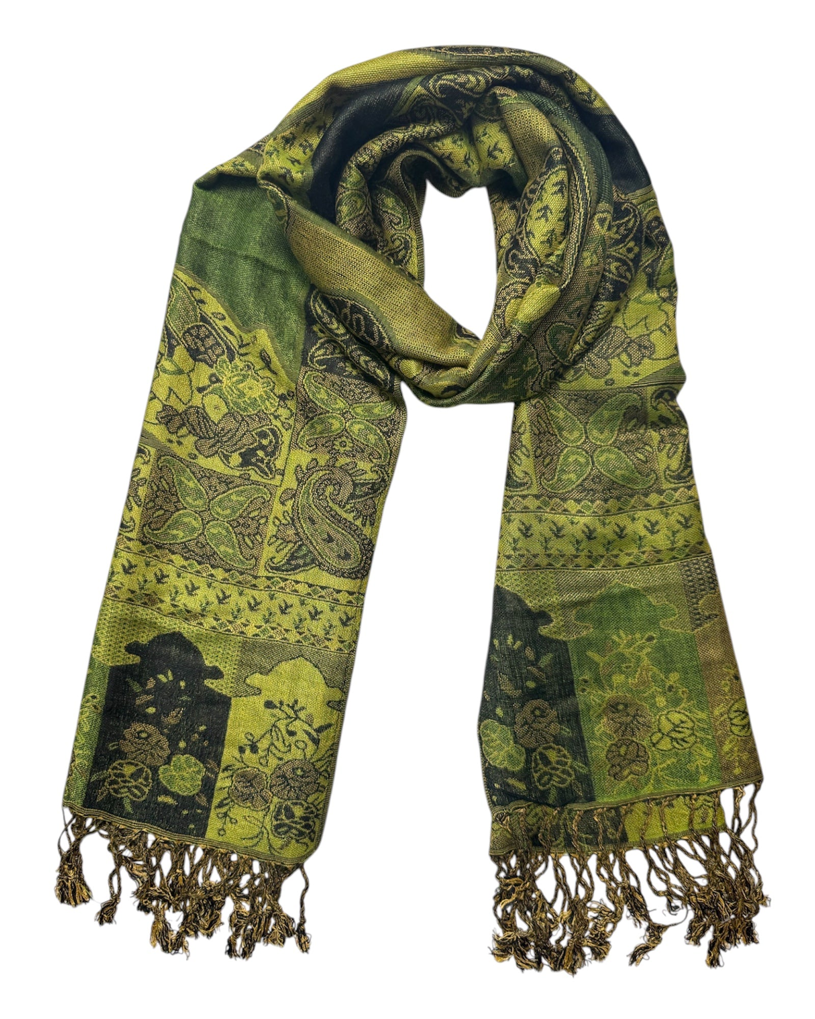 Pashmina reversible con parches negros