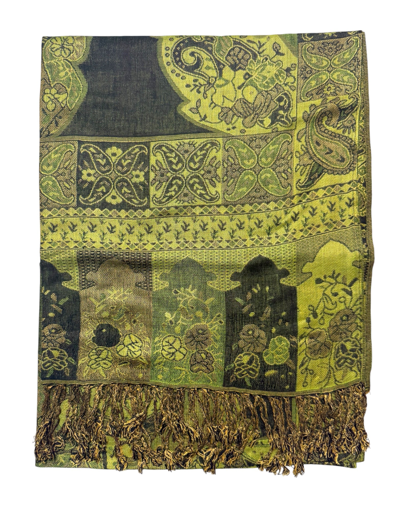 Pashmina reversible con parches negros