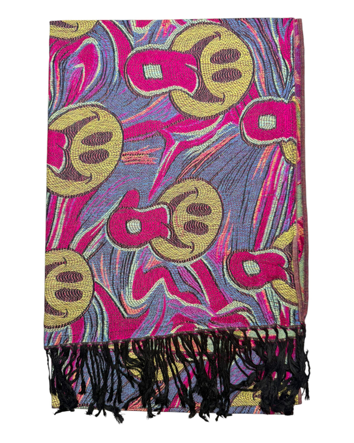 Pink & Blue Reversible Tripped Out Pashmina