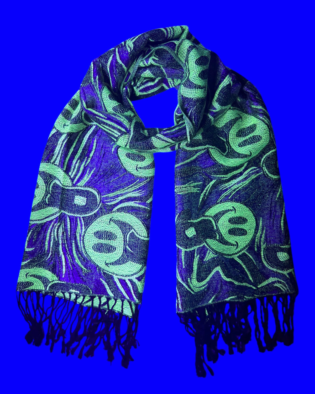 Chocolate Reversible Tripped Out Pashmina