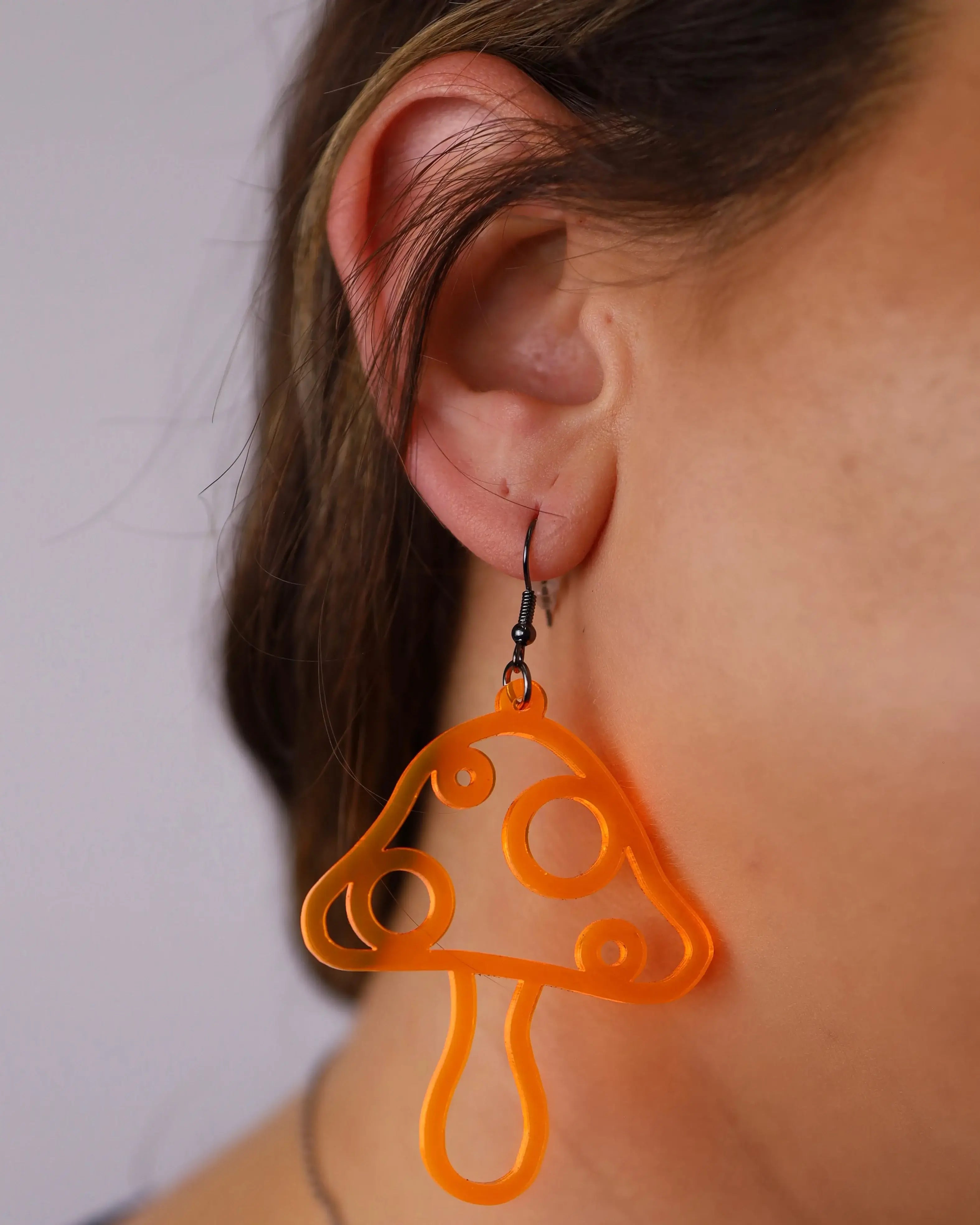 Mushroom Cutout Earrings, Dangle Earrings, - One Stop Rave