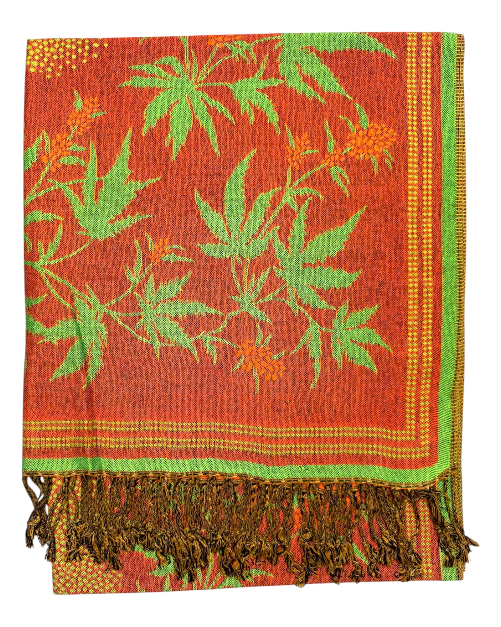 Pashmina reversible Orange Red Blaze Rave