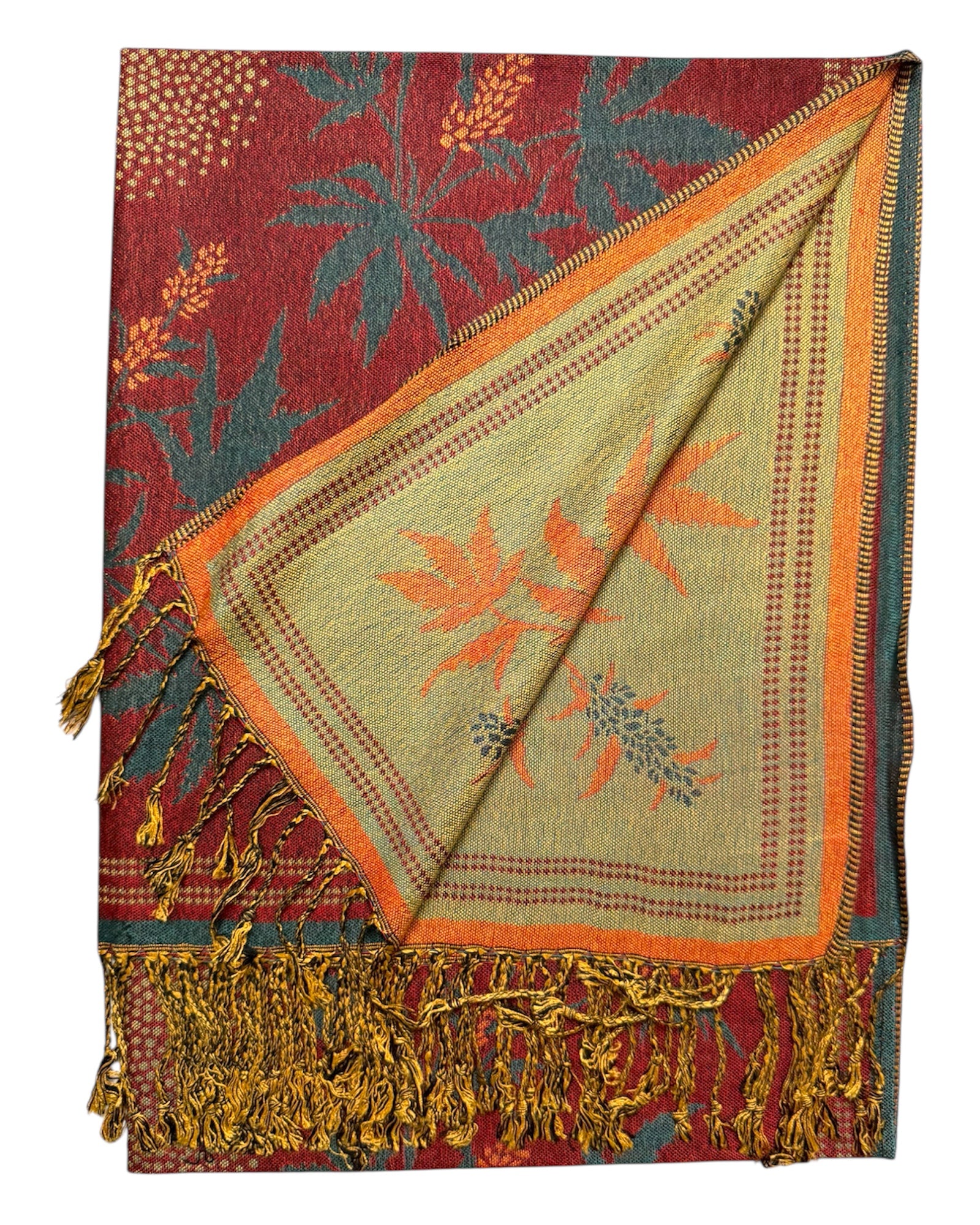 Burgundy Blaze Reversible Rave Pashmina