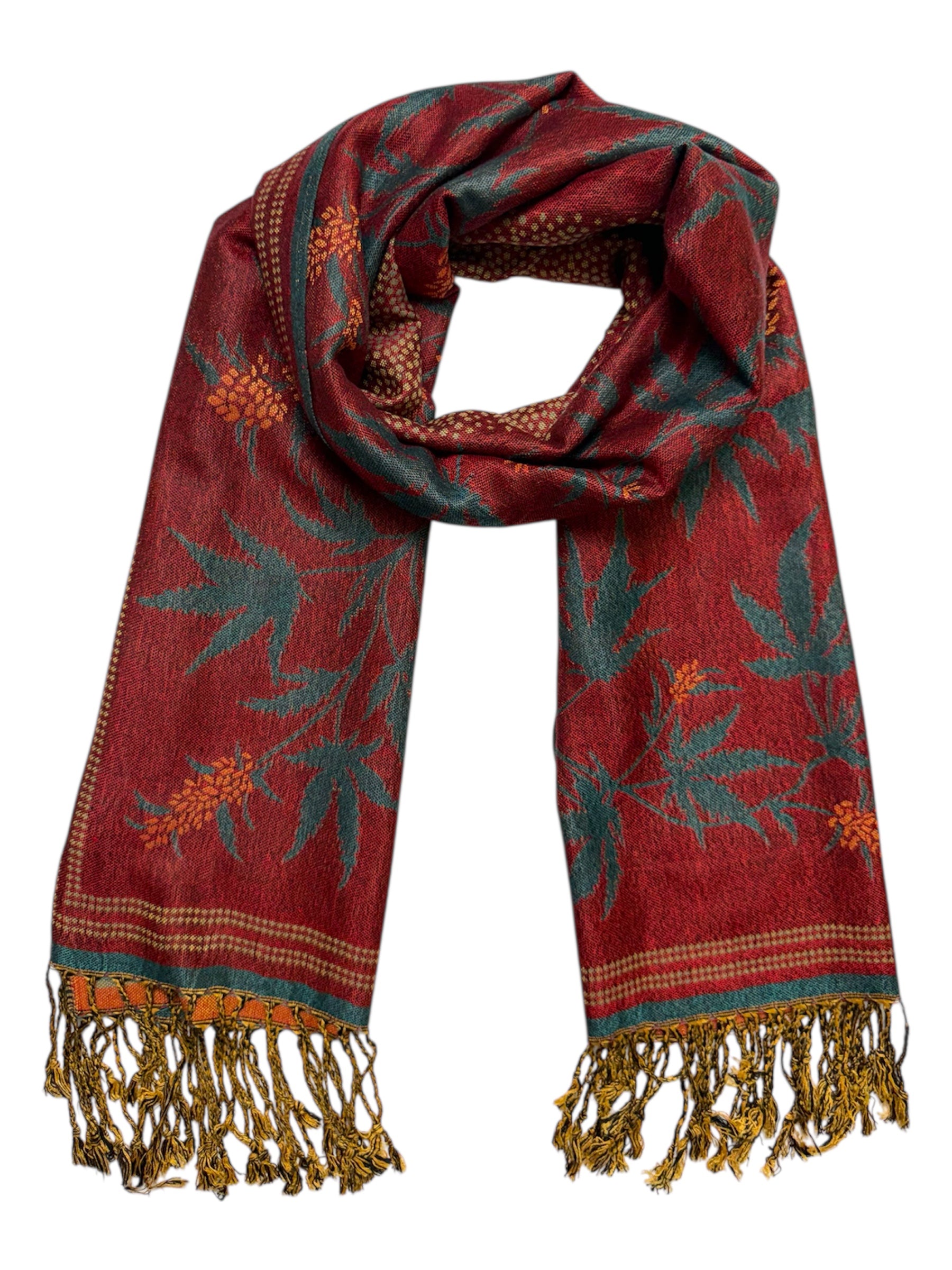 Burgundy Blaze Reversible Rave Pashmina