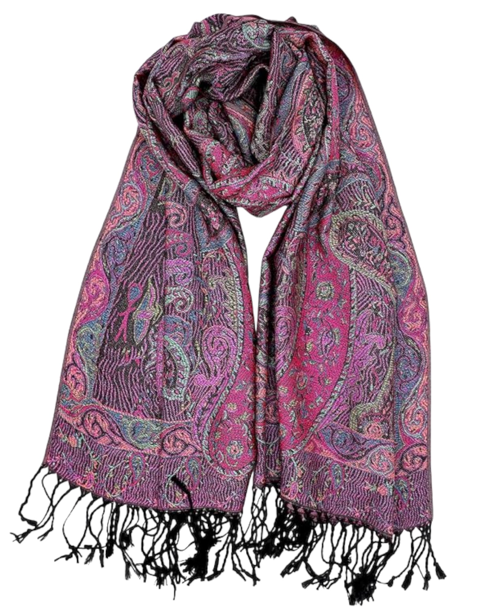 Designer Fuschia Embroidered Handwoven Pashmina Shawl Pashmina Scarf Embroidered Scarf Indian Tapestry Gift for Her Evening wrap Piano hotsell Scarf