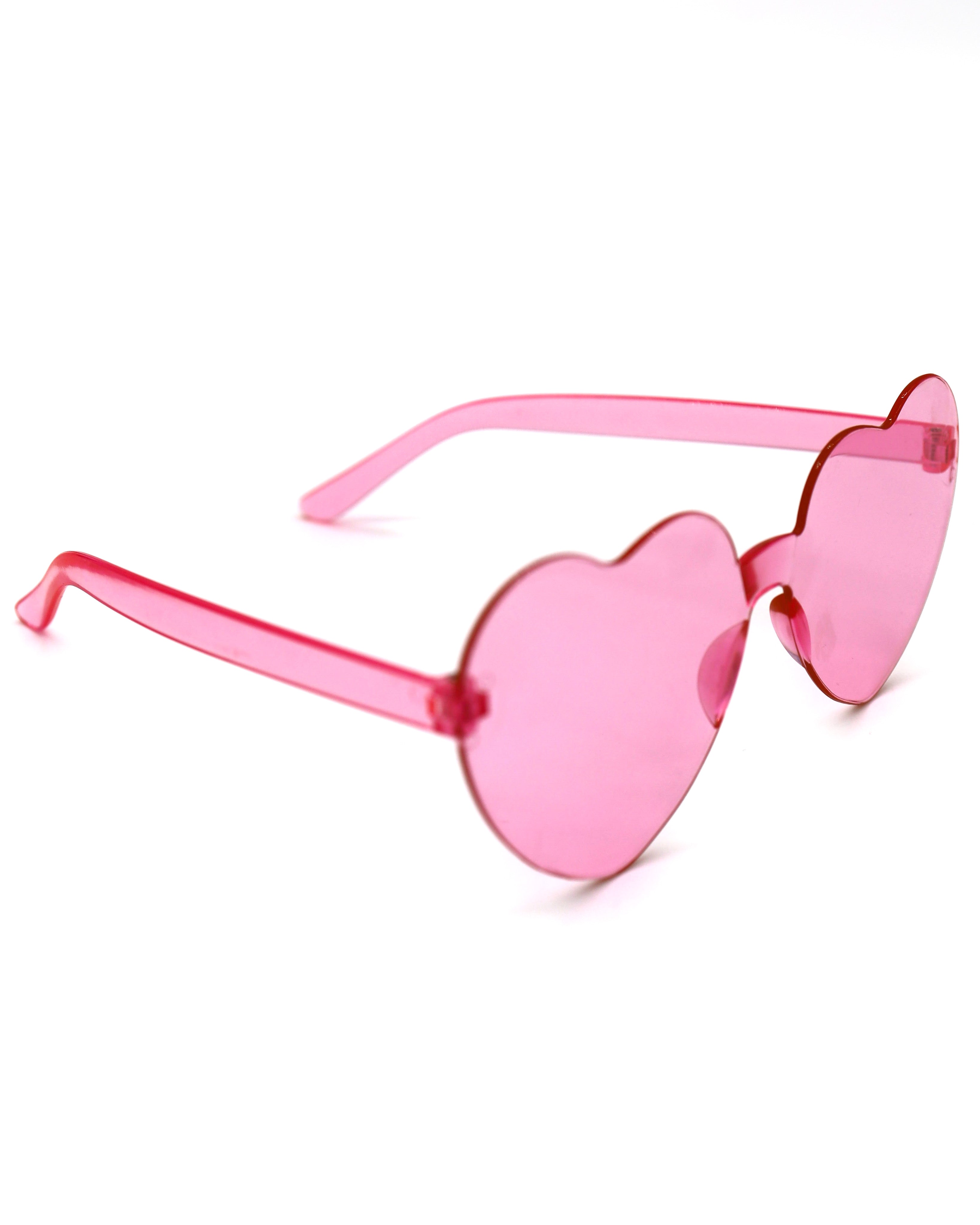 Pink heart sunglasses side view