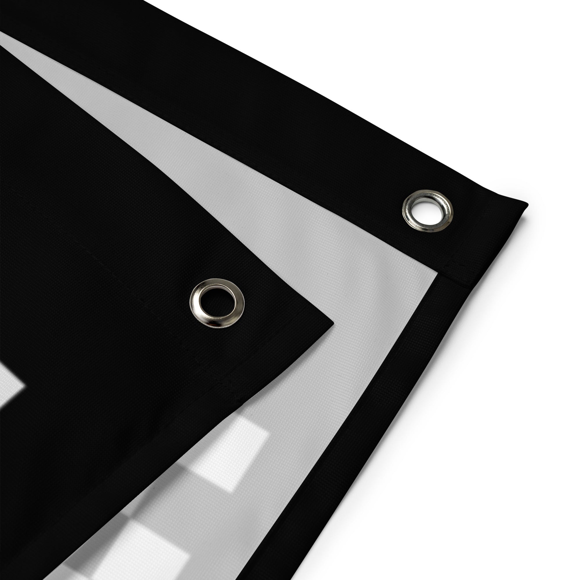 Iron grommet detail on the Lock In rave flag.