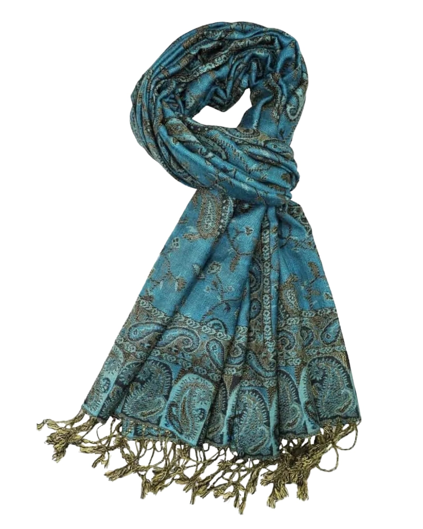 Wrapped up of turquoise Reversible paisley rave pashmina