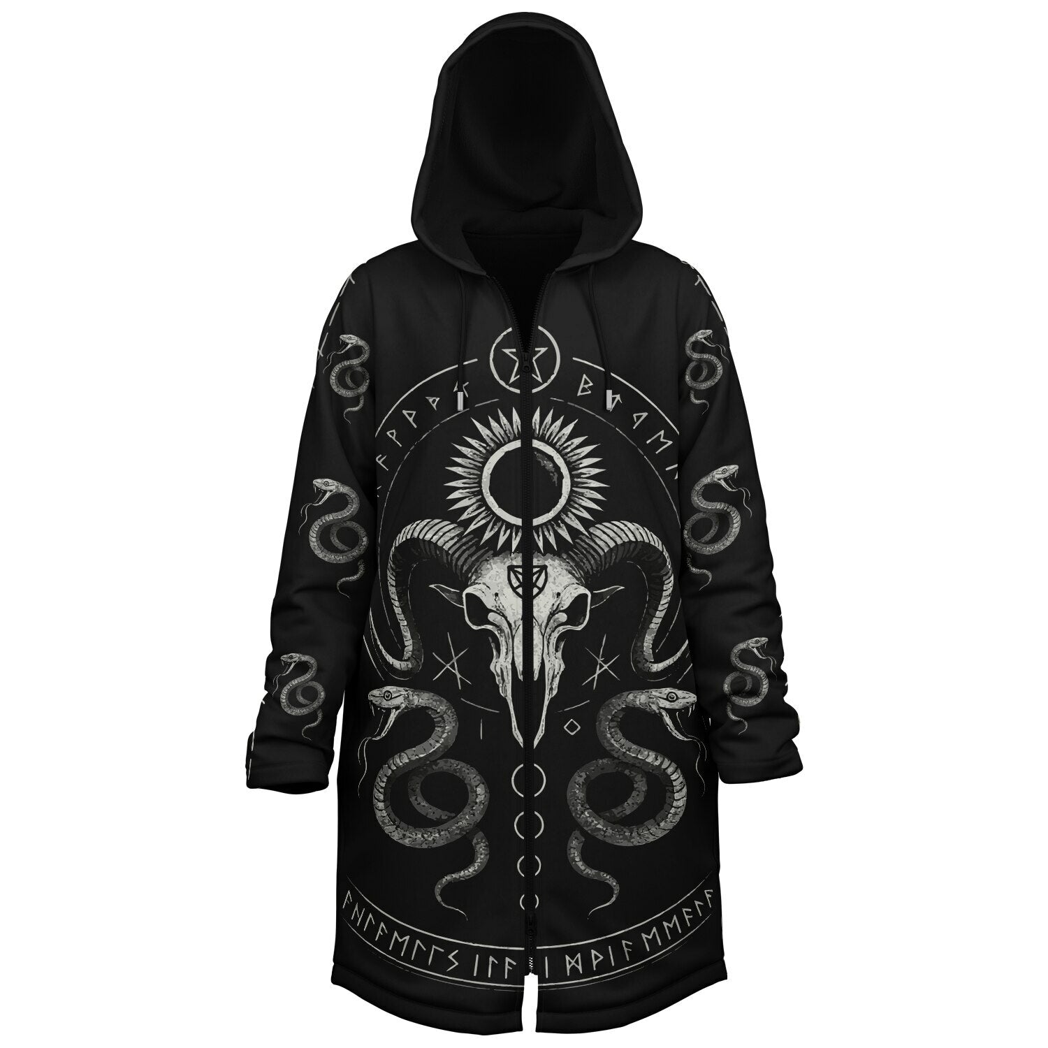Midnight Serpent Zipper Plush Cloak