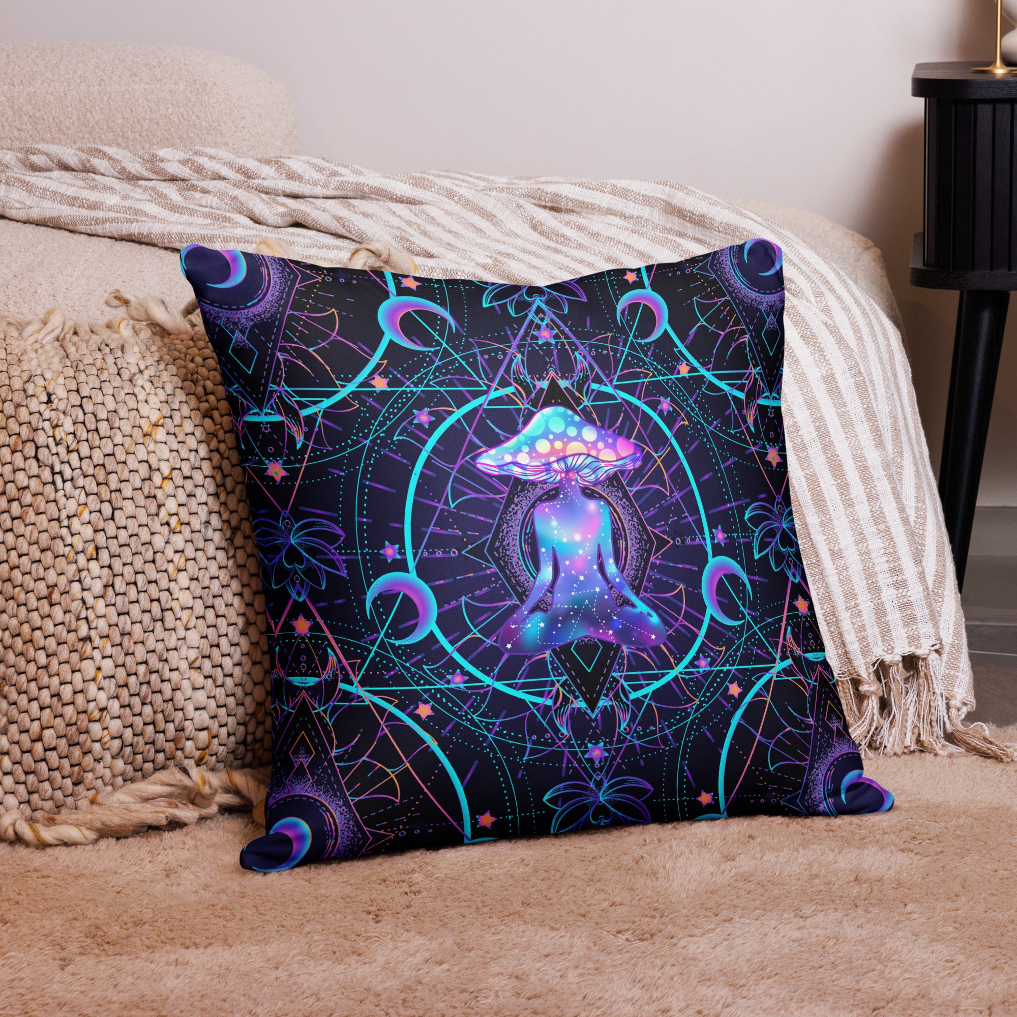 Mushroom Astrology Pillow