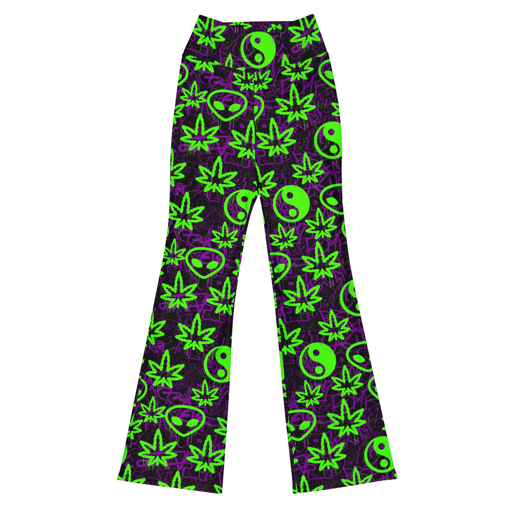 Ganja Graffiti Flare Pants