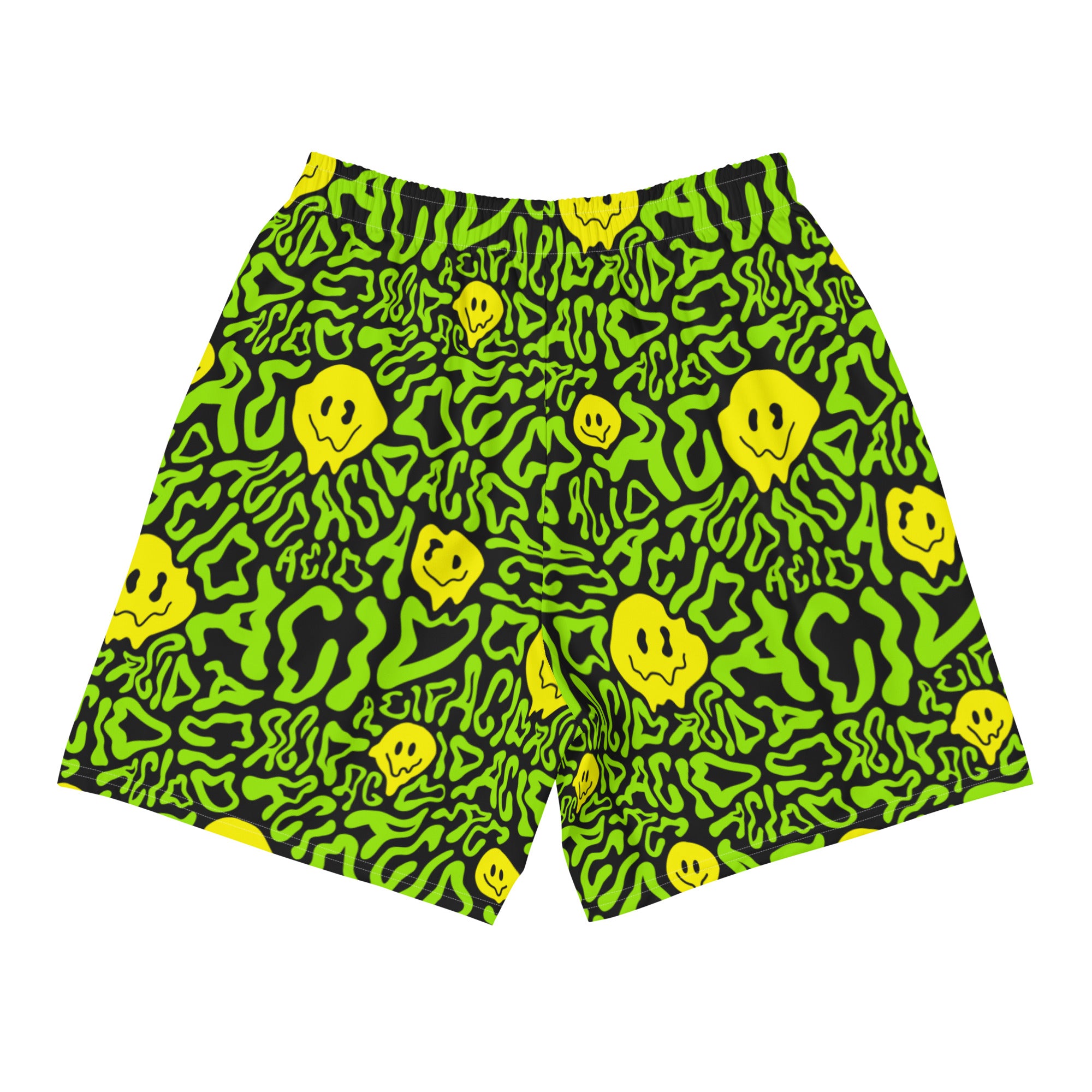 Acid Smilez Recycled Athletic Shorts, Athletic Shorts, - One Stop Rave