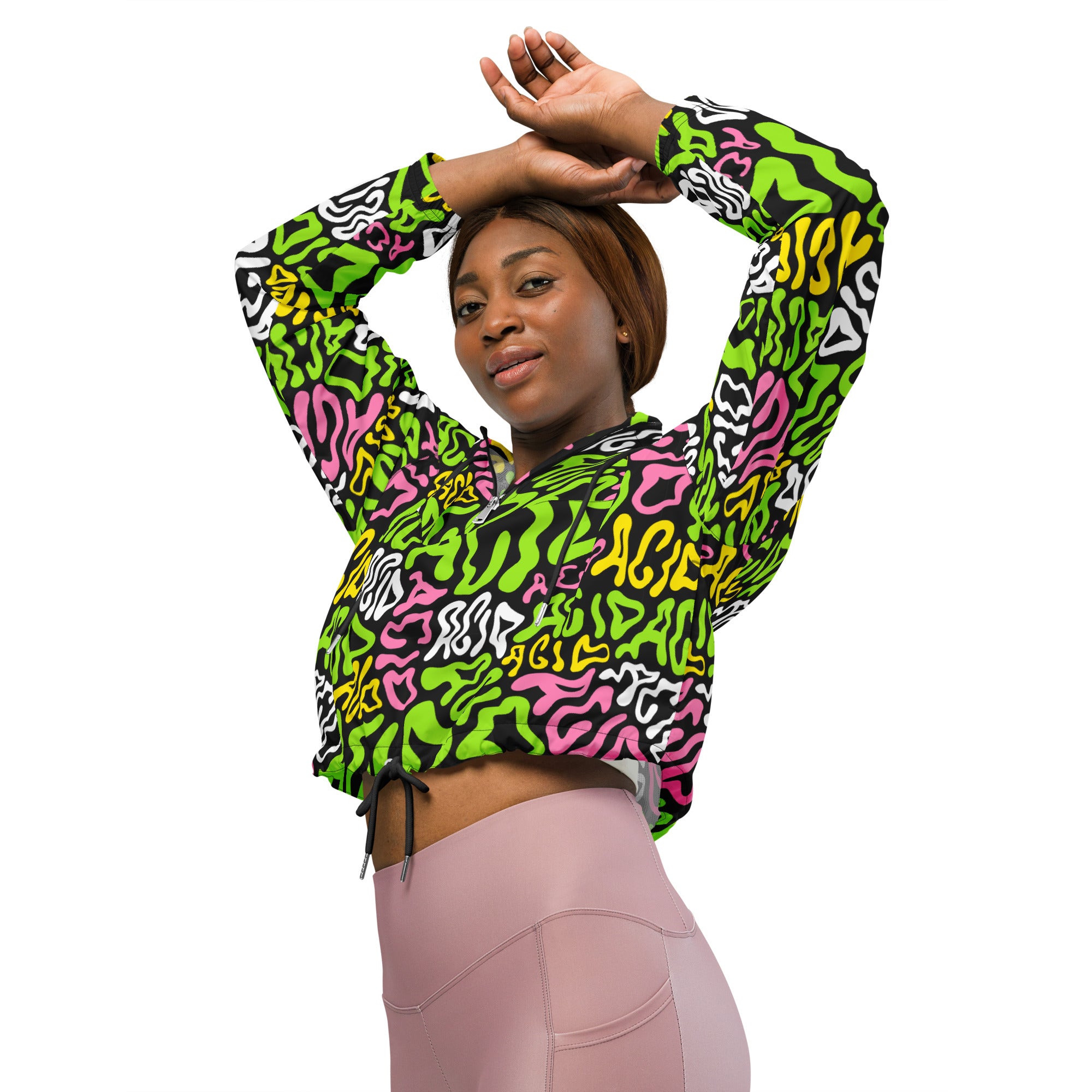 Candy Acid Cropped Windbreaker, , - One Stop Rave