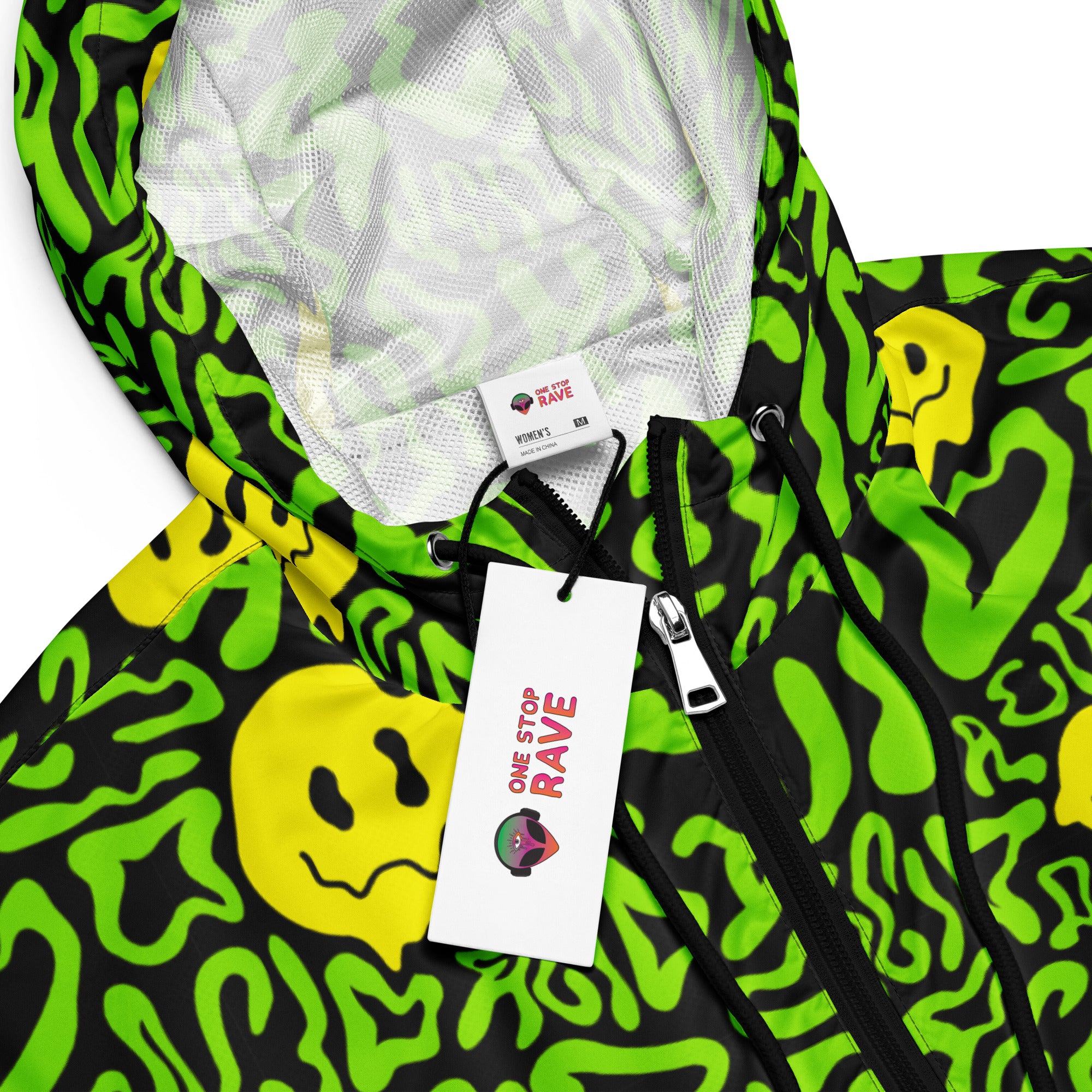 Acid Smilez Cropped Windbreaker, , - One Stop Rave