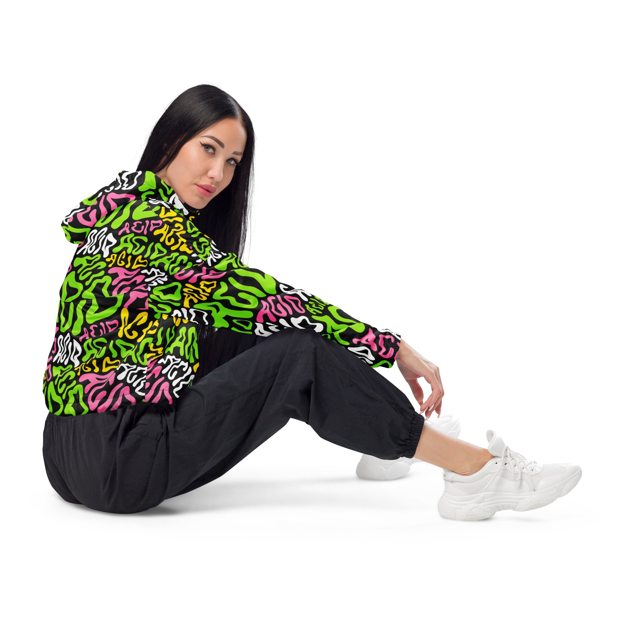 Candy Acid Cropped Windbreaker, , - One Stop Rave