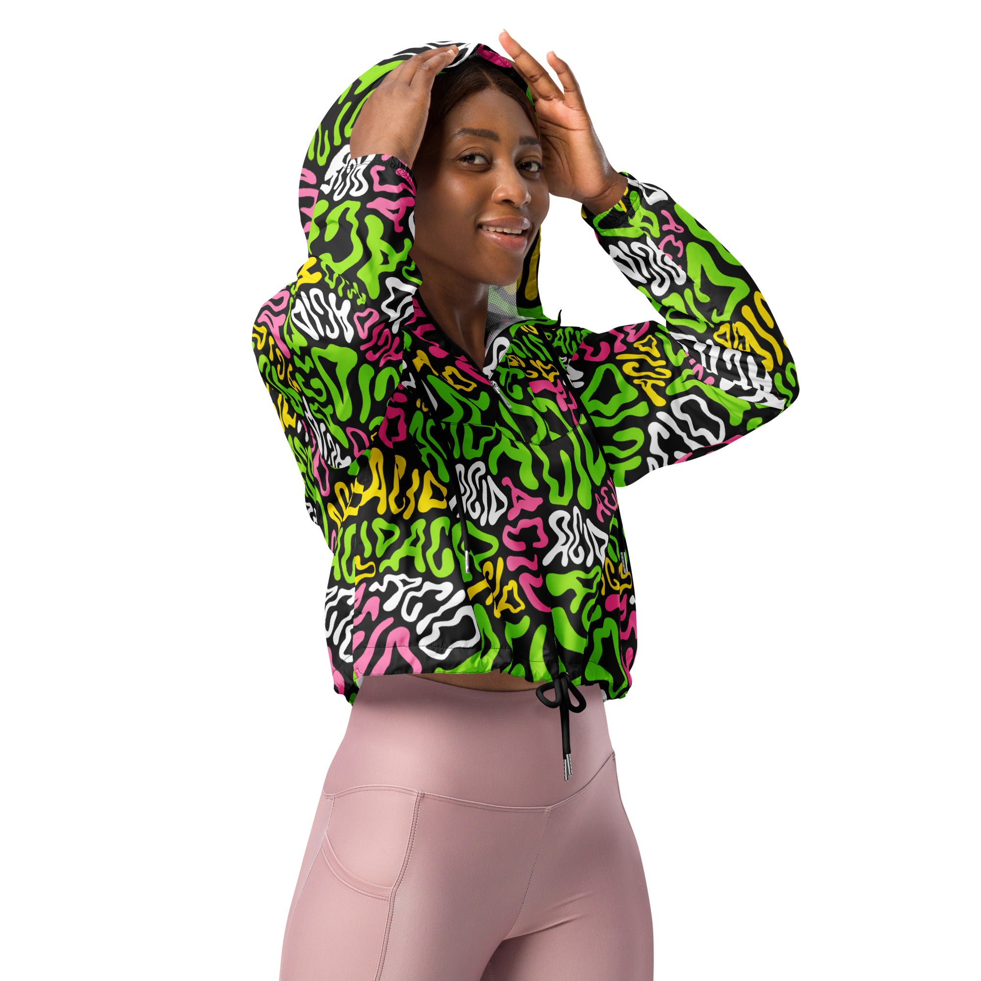 Candy Acid Cropped Windbreaker, , - One Stop Rave