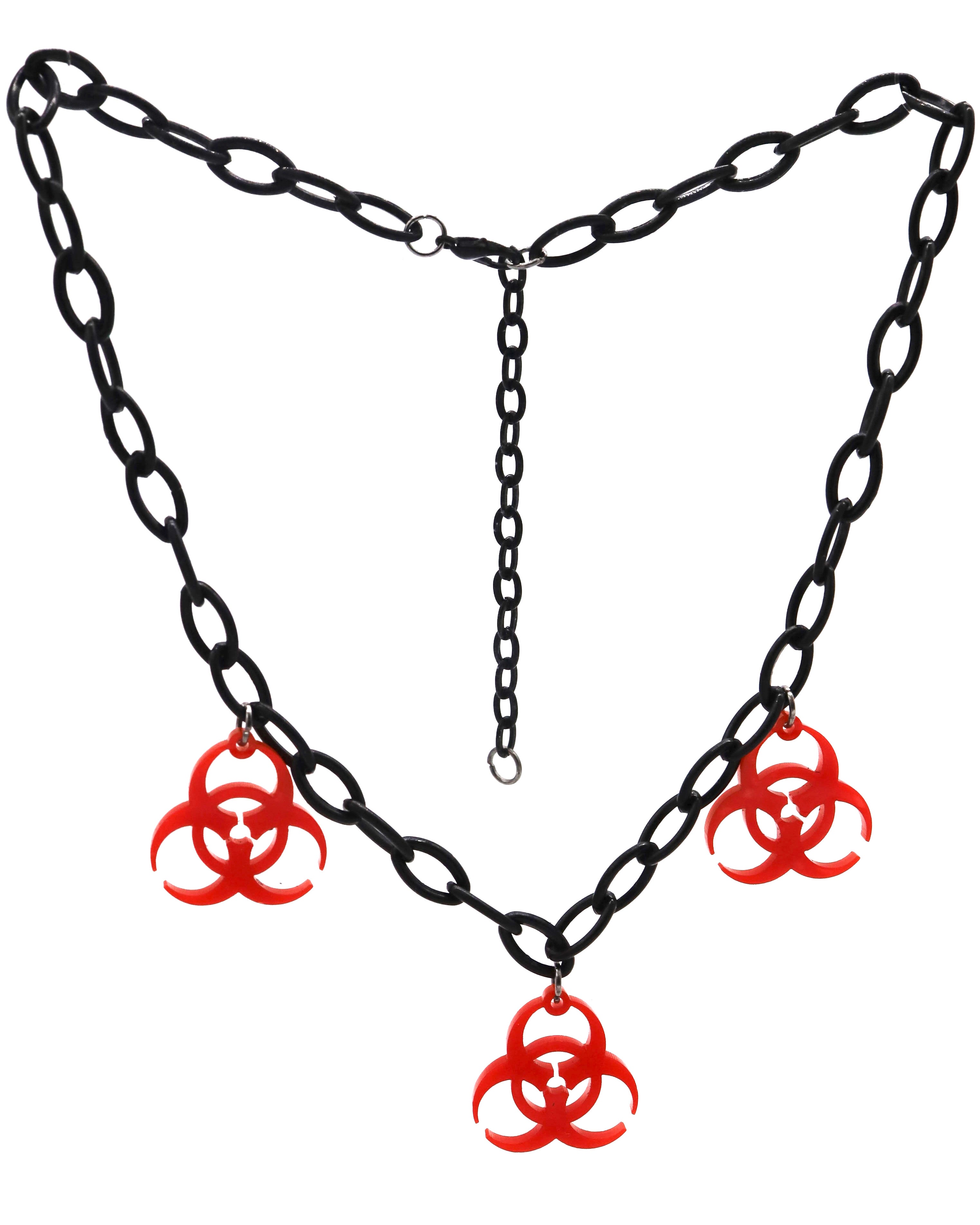 Biohazard Choker Necklace, Choker, - One Stop Rave