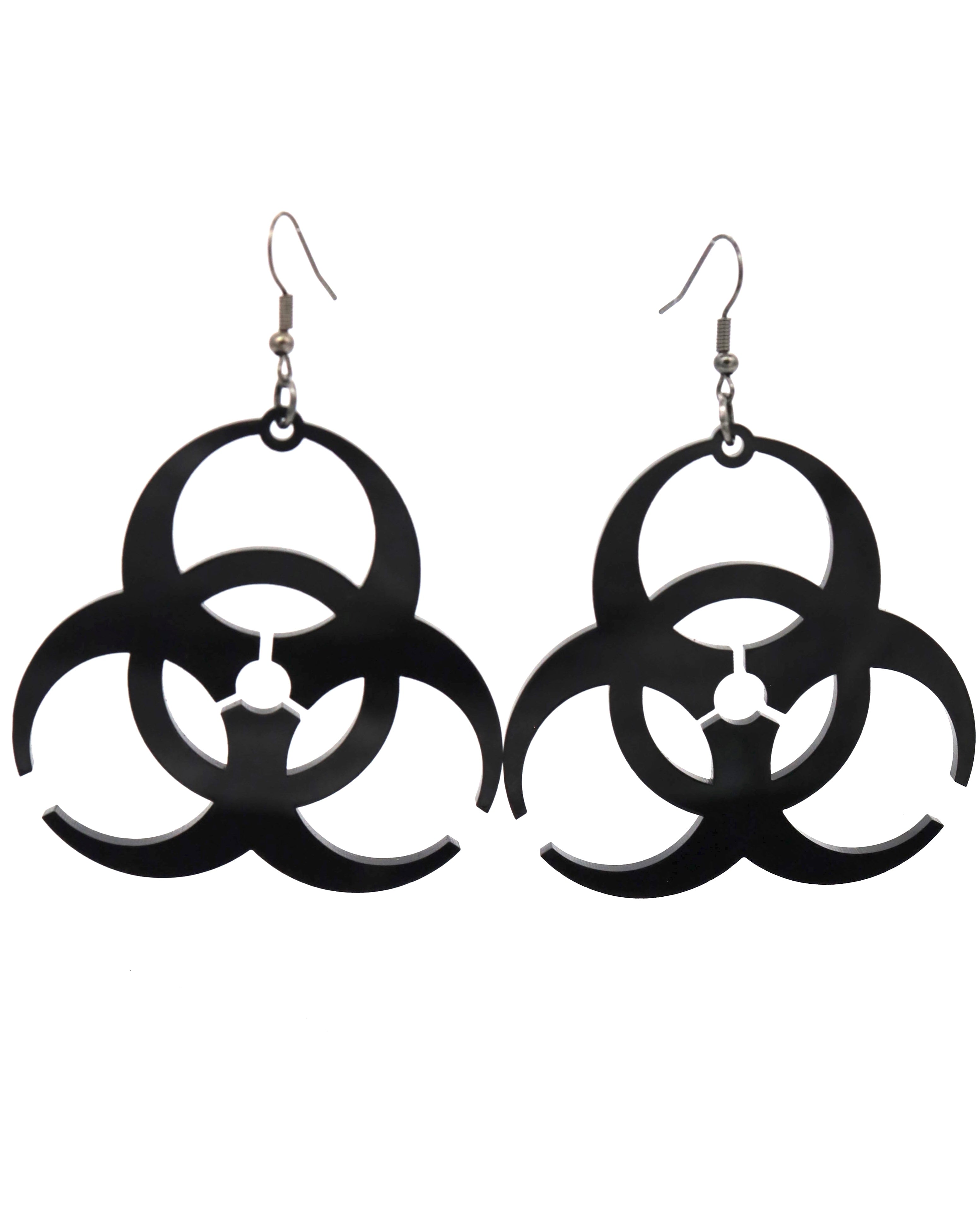 Biohazard Earrings, Dangle Earrings, - One Stop Rave