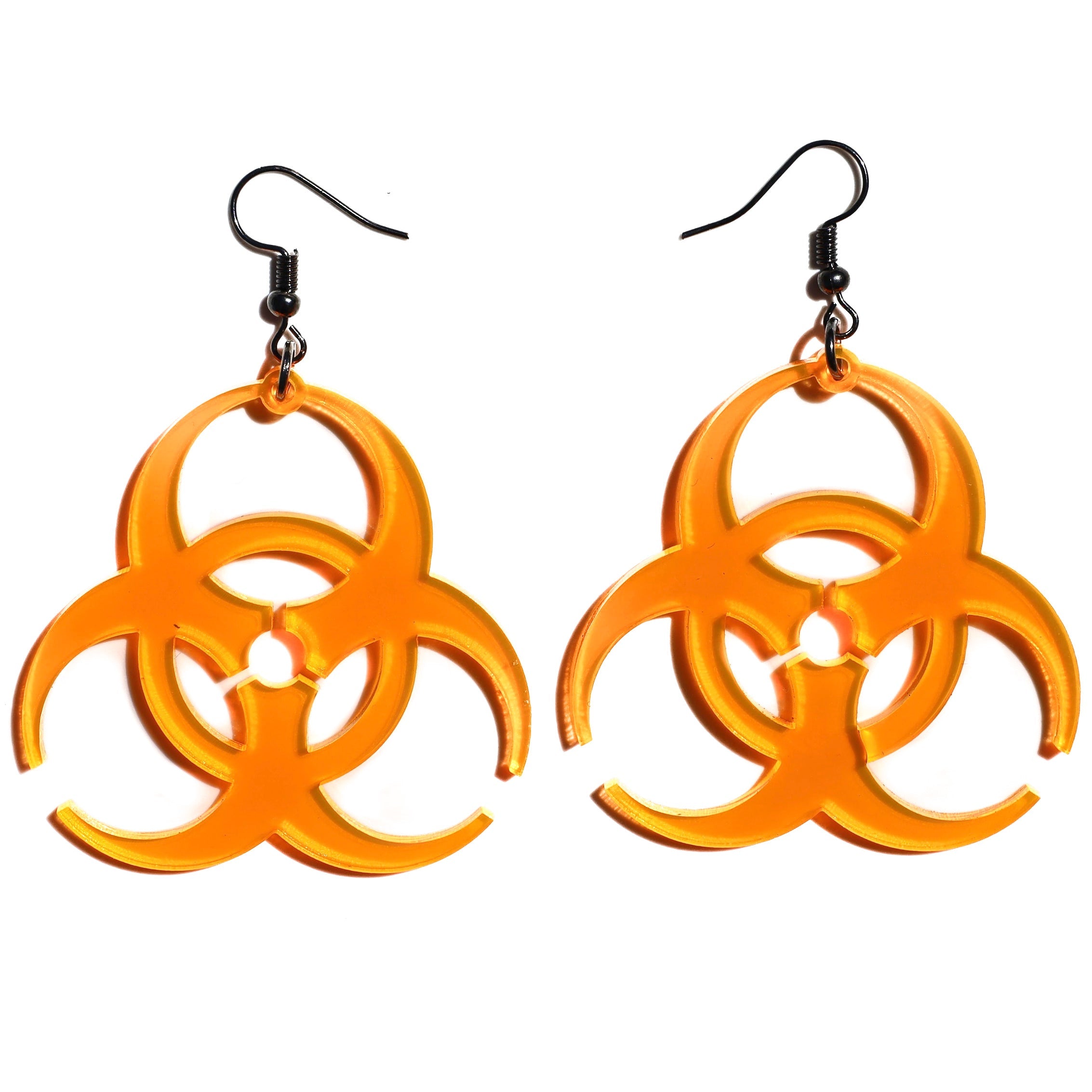 Biohazard Earrings, Dangle Earrings, - One Stop Rave